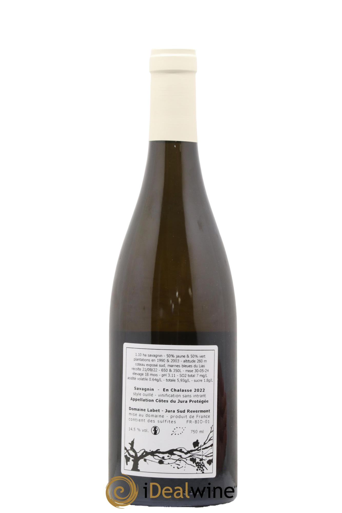 Côtes du Jura Fleur de Savagnin En Chalasse Romain - Julien - Charline Labet 2022 - Lot de 1 bouteille - 1