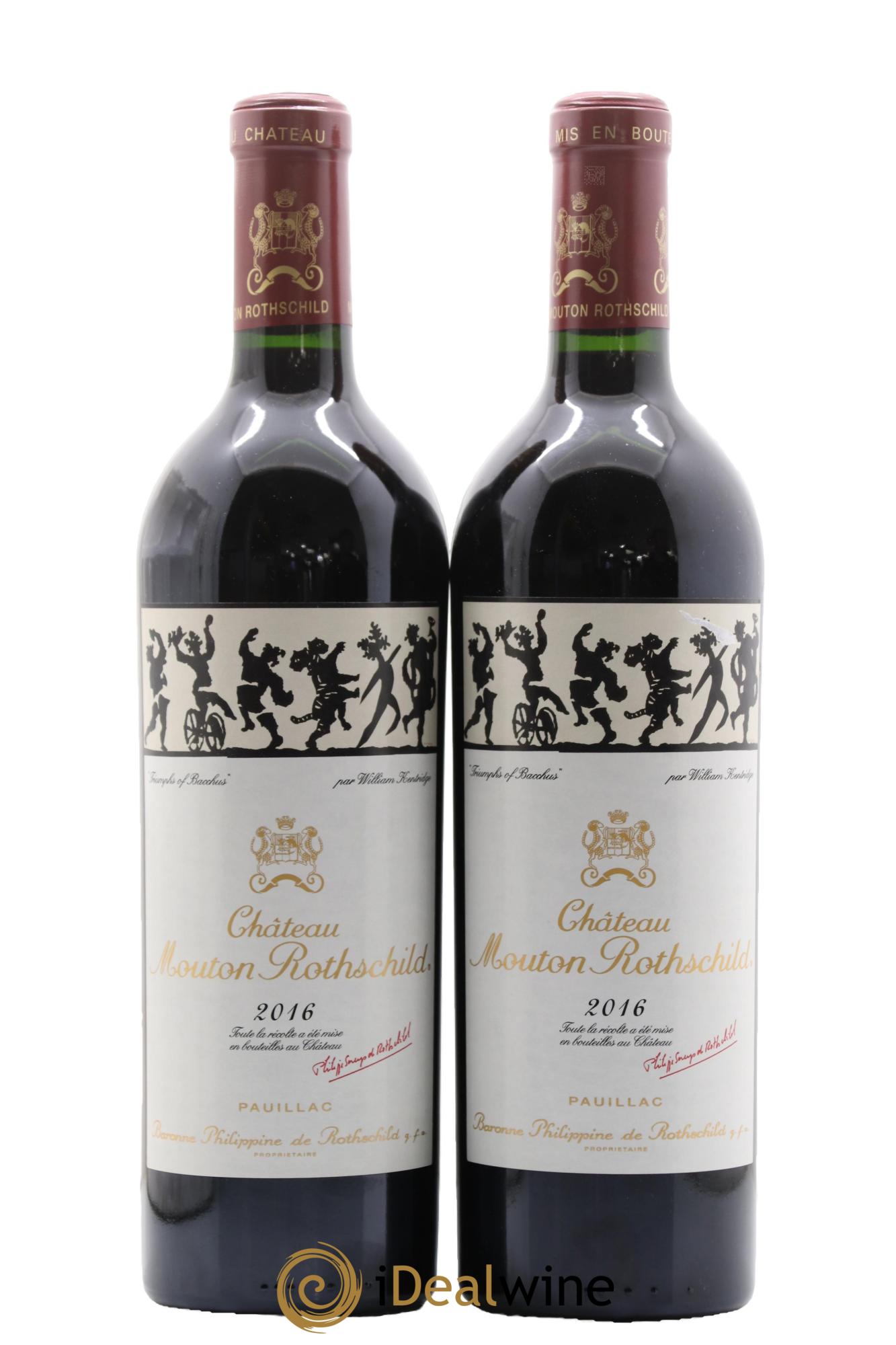 Château Mouton Rothschild 1er Grand Cru Classé 2016 - Lot de 2 bouteilles - 0