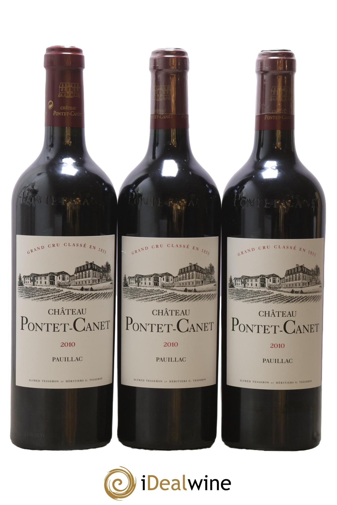 Château Pontet Canet 5ème Grand Cru Classé 2010 - Lot de 3 bouteilles - 0