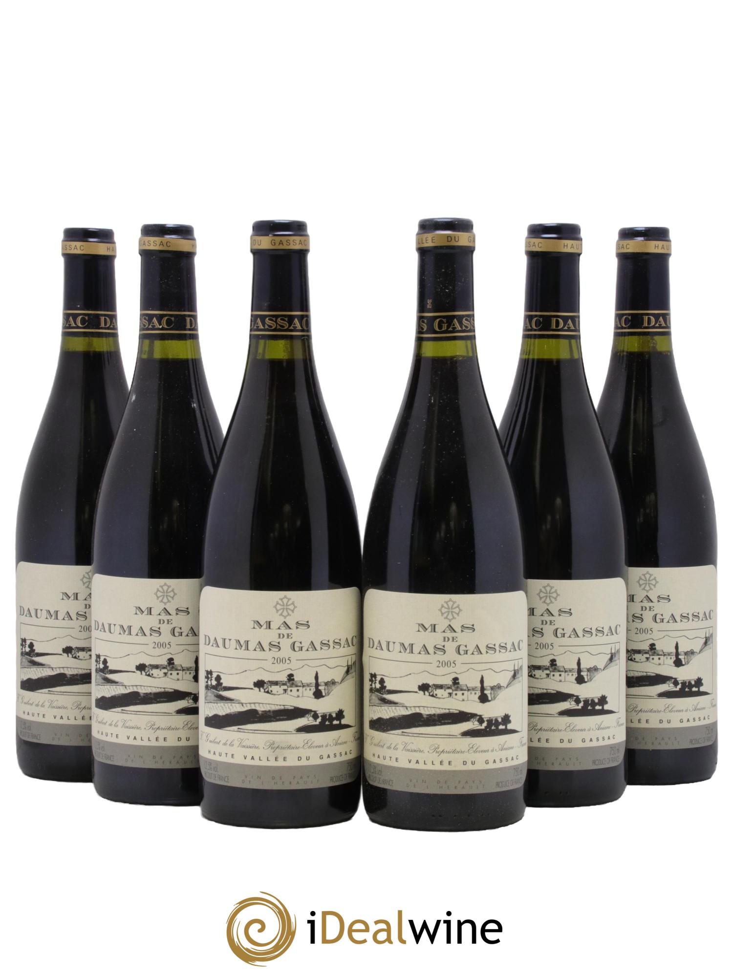 Saint-Guilhem-le-Désert - Cité d'Aniane Mas Daumas Gassac Famille Guibert de La Vaissière 2005 - Lotto di 6 bottiglie - 0