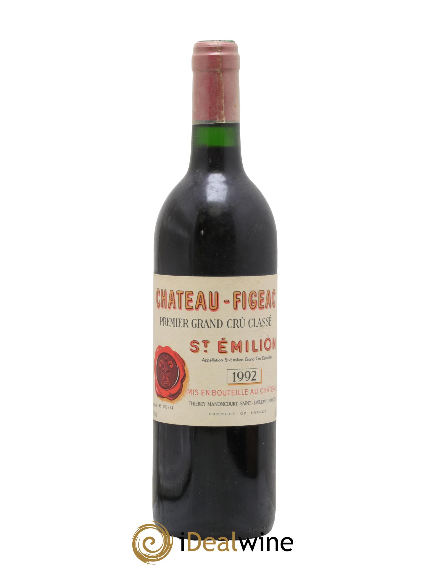 Château Figeac 1er Grand Cru Classé A 1992 - Lot de 1 bouteille - 0