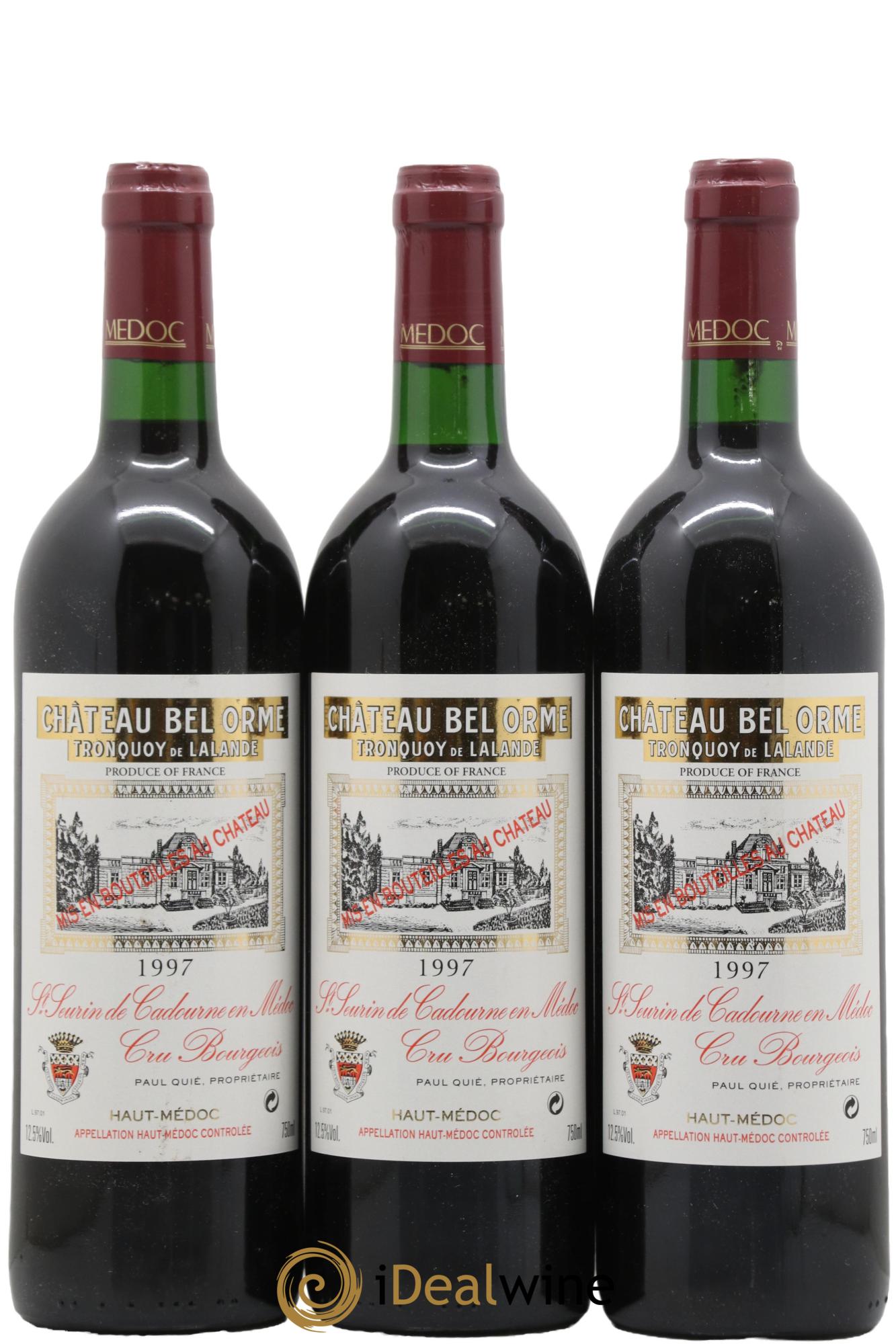 Château Bel Orme Tronquoy de Lalande Cru Bourgeois  1997 - Lot of 3 bottles - 0