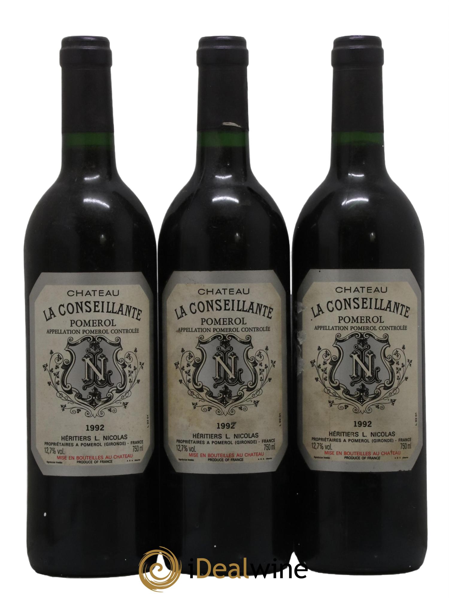Château la Conseillante 1992 - Lot de 3 bouteilles - 0