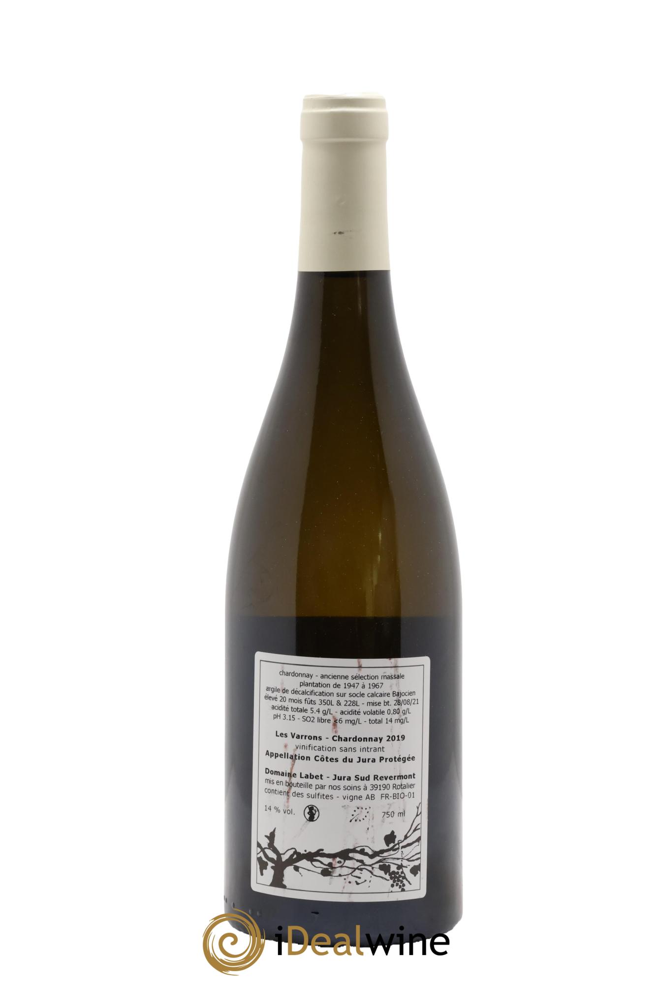 Côtes du Jura Chardonnay Les Varrons Romain - Julien - Charline Labet 2019 - Posten von 1 Flasche - 1