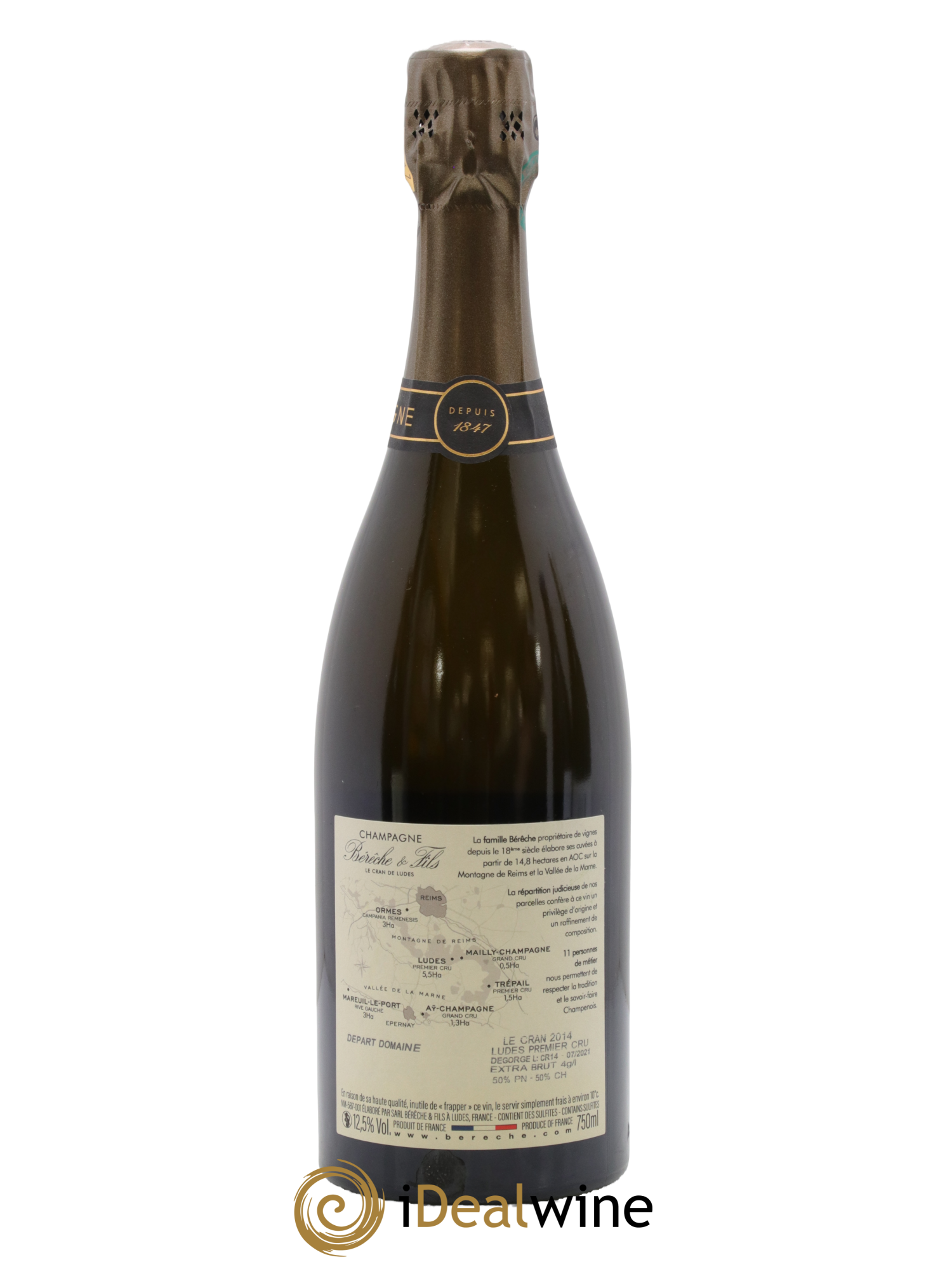 Ludes 1er Cru Le Cran Extra-Brut Bérêche et Fils 2014 - Lot de 1 bouteille - 1