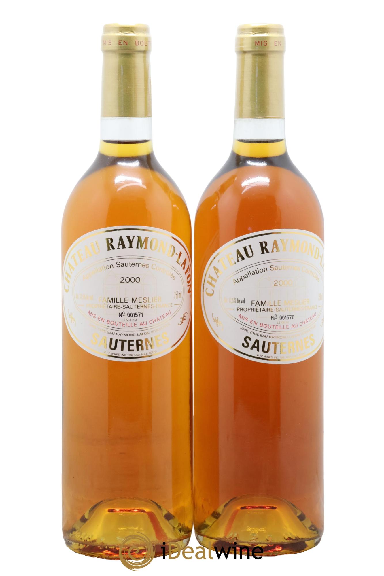 Château Raymond Lafon 2000 - Lot de 2 bouteilles - 0