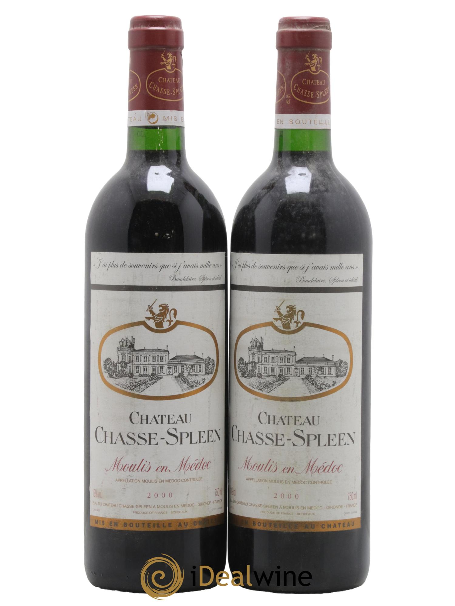 Château Chasse Spleen 2000 - Lot de 2 bouteilles - 0