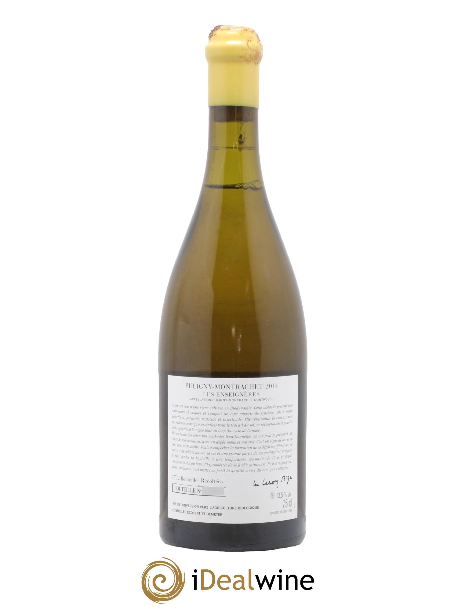 Puligny-Montrachet Les Enseignères d'Auvenay (Domaine) 2014 - Posten von 1 Flasche - 1