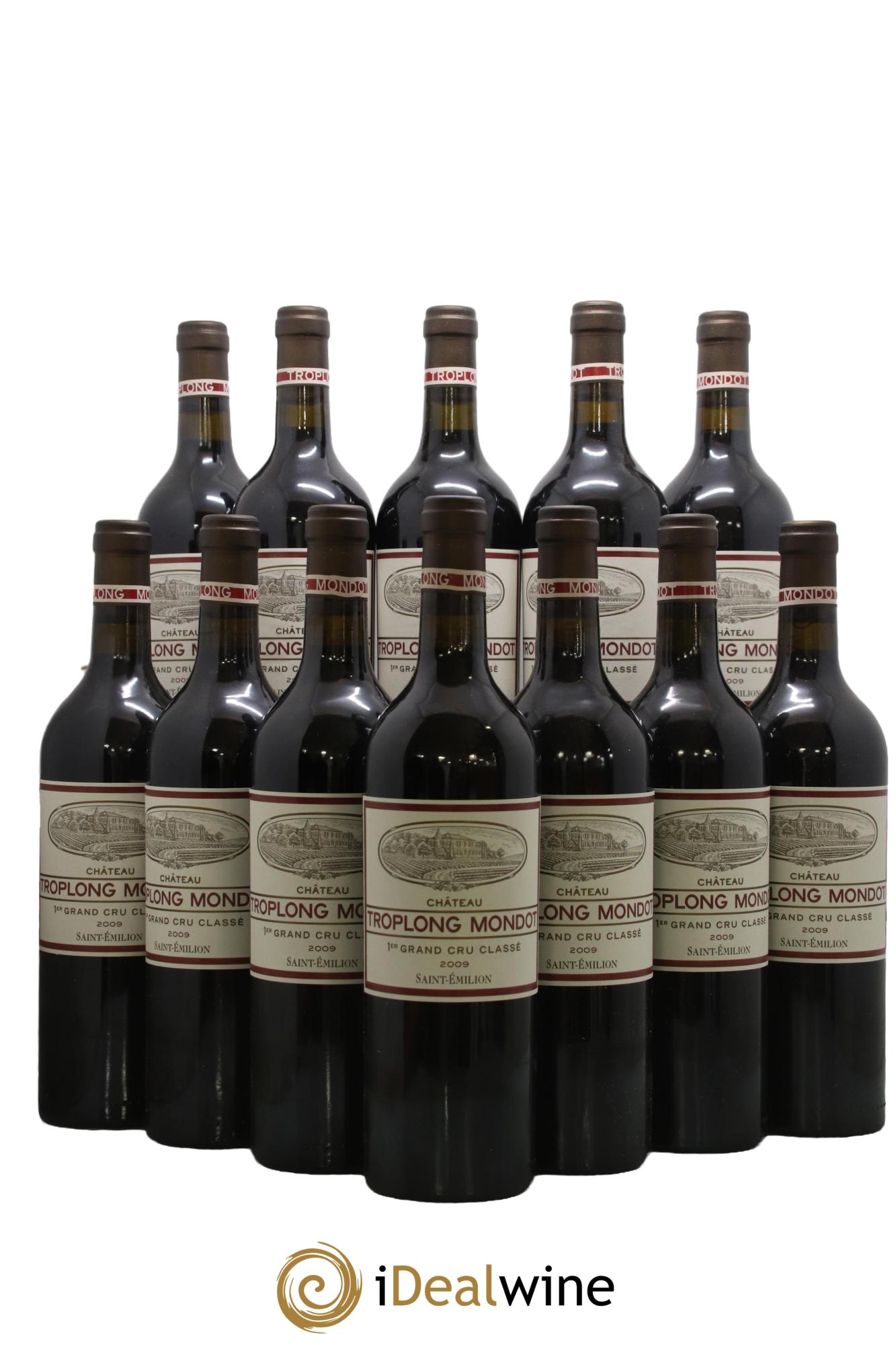 Château Troplong Mondot 1er Grand Cru Classé B 2009 - Lot de 12 bouteilles - 0