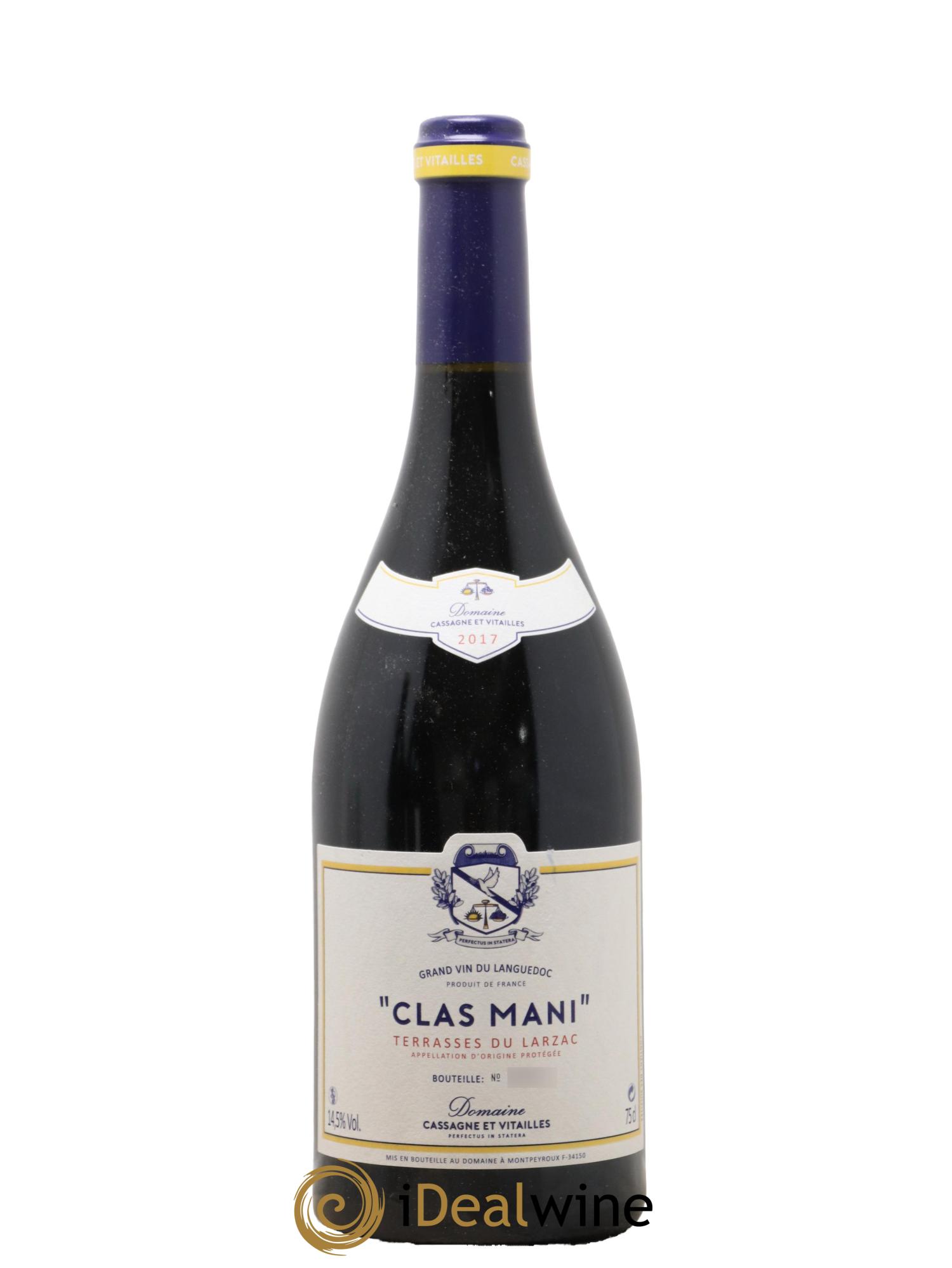 Languedoc Terrasses du Larzac Clas Mani Domaine Cassagne et Vitailles 2017 - Lot of 1 bottle - 0
