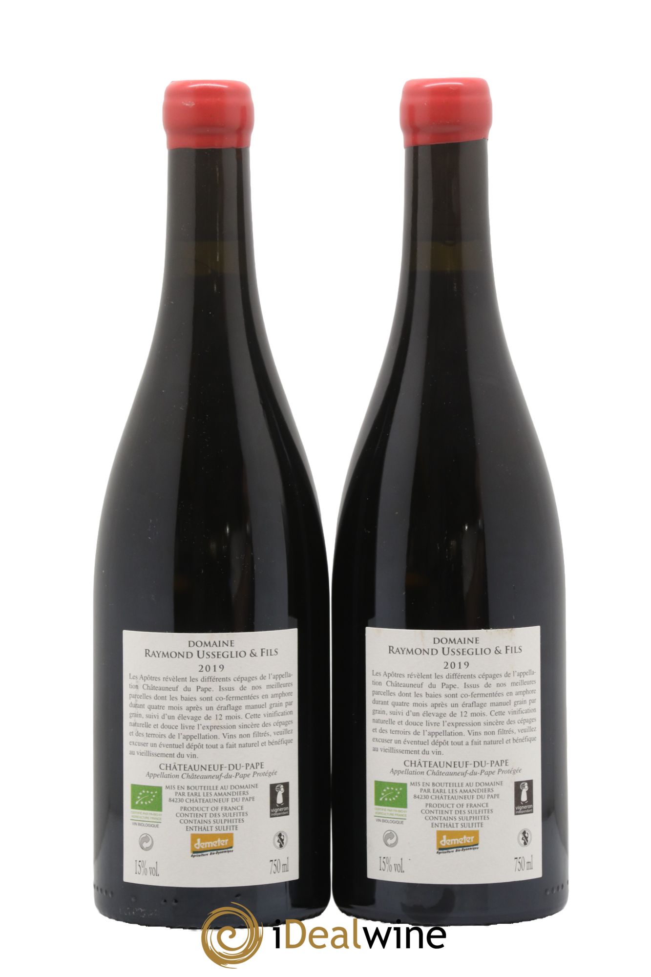 Châteauneuf-du-Pape Les Apôtres Raymond Usseglio & Fils 2019 - Lot de 2 bouteilles - 1
