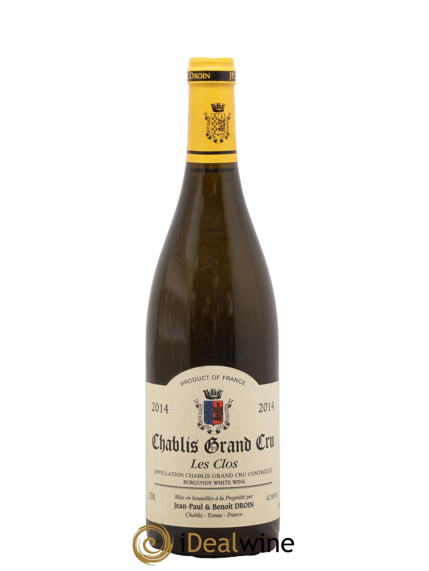 Chablis Grand Cru Les Clos Jean-Paul & Benoît Droin (Domaine) 2014 - Lot de 1 bouteille - 0