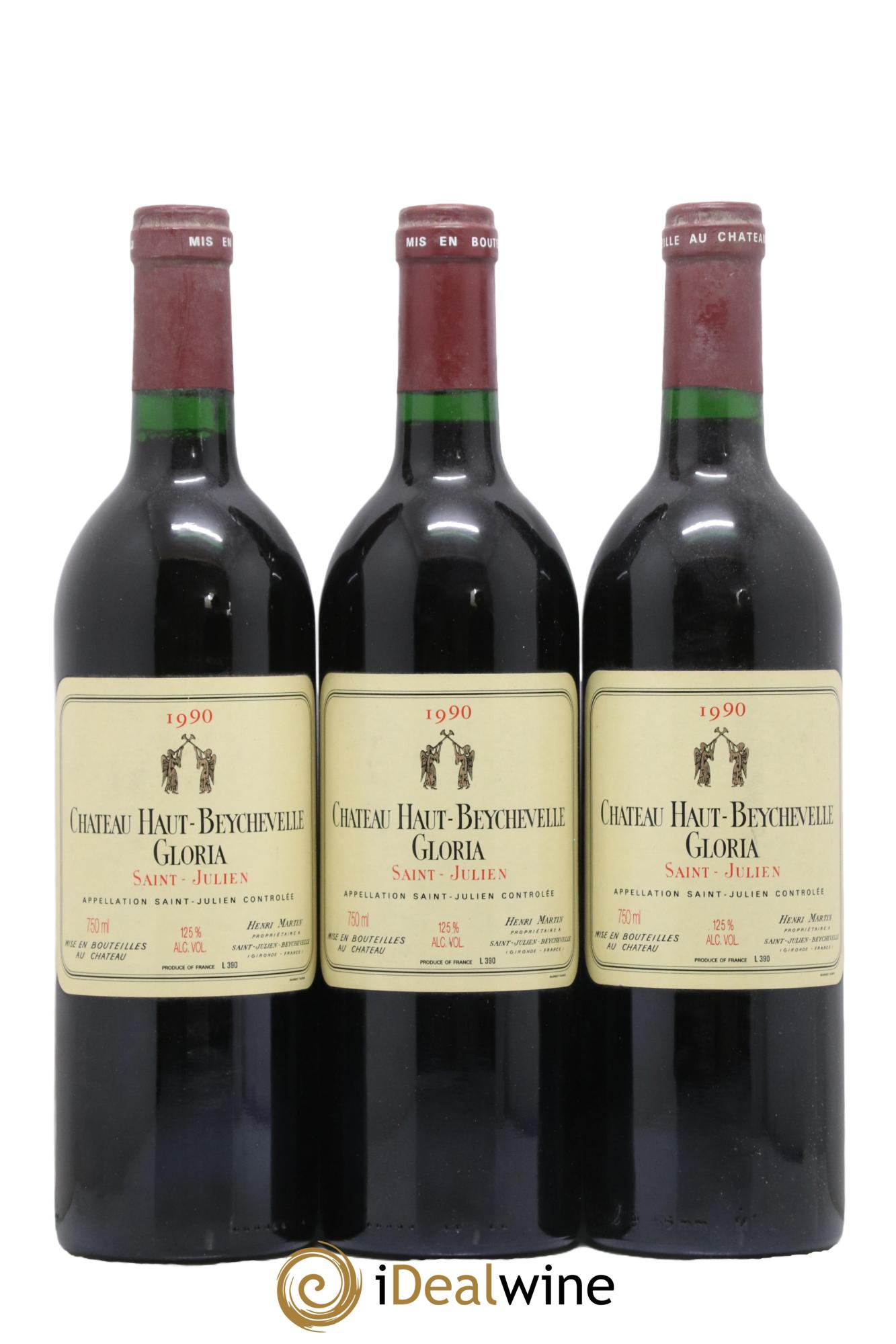 Château Haut Beychevelle Gloria 1990 - Lot de 3 bouteilles - 0
