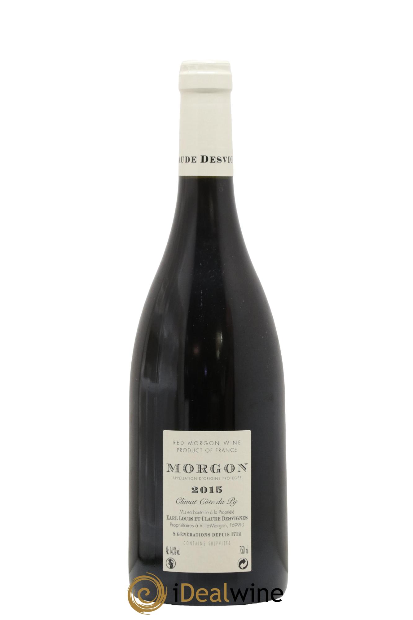 Morgon Côte de Py Javernières Louis-Claude Desvignes 2015 - Lot de 1 bouteille - 1