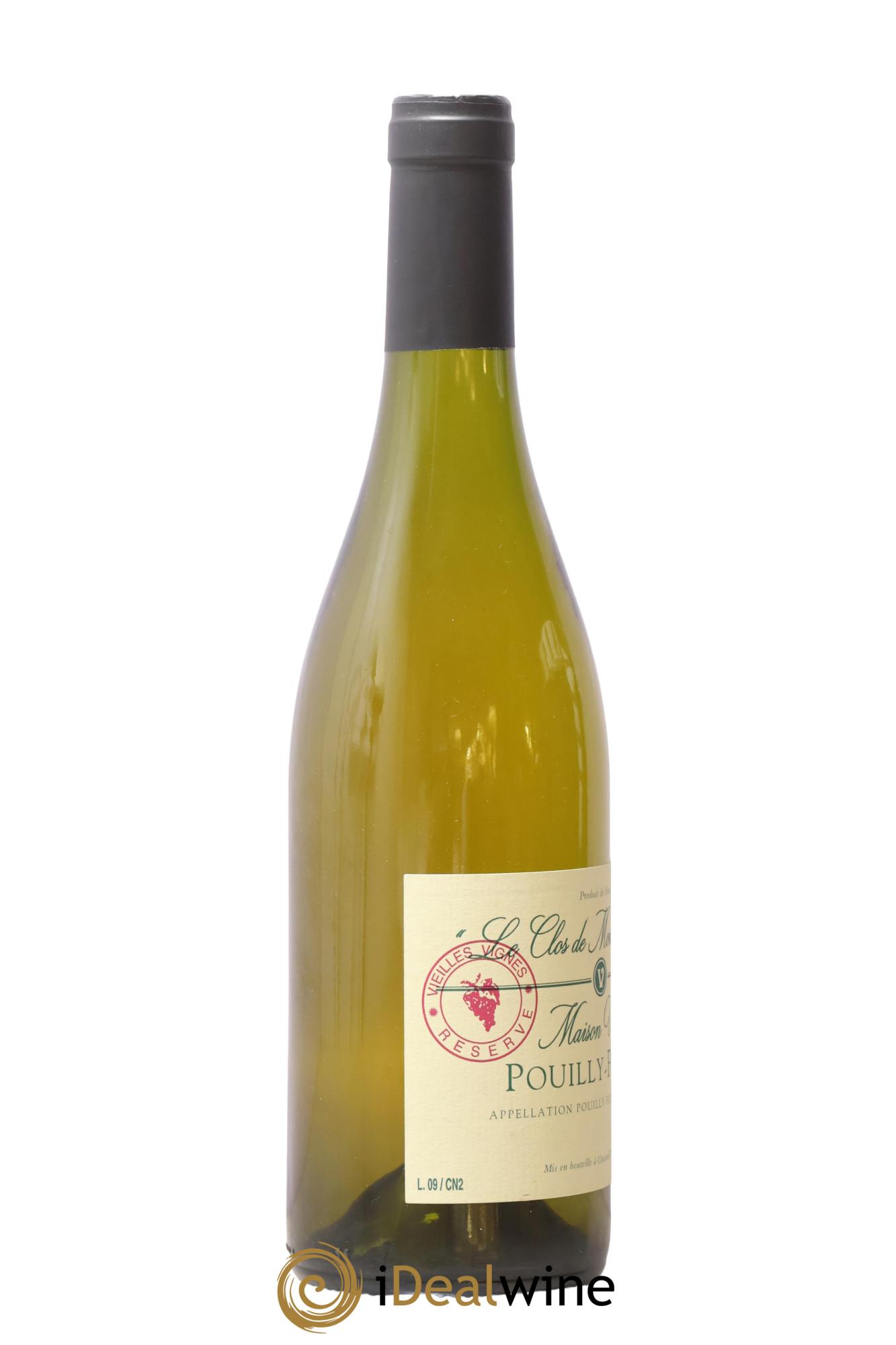 Pouilly-Fuissé Clos de Monsieur Noly Vieilles Vignes Valette (Domaine) 2009 - Lote de 1 botella - 1
