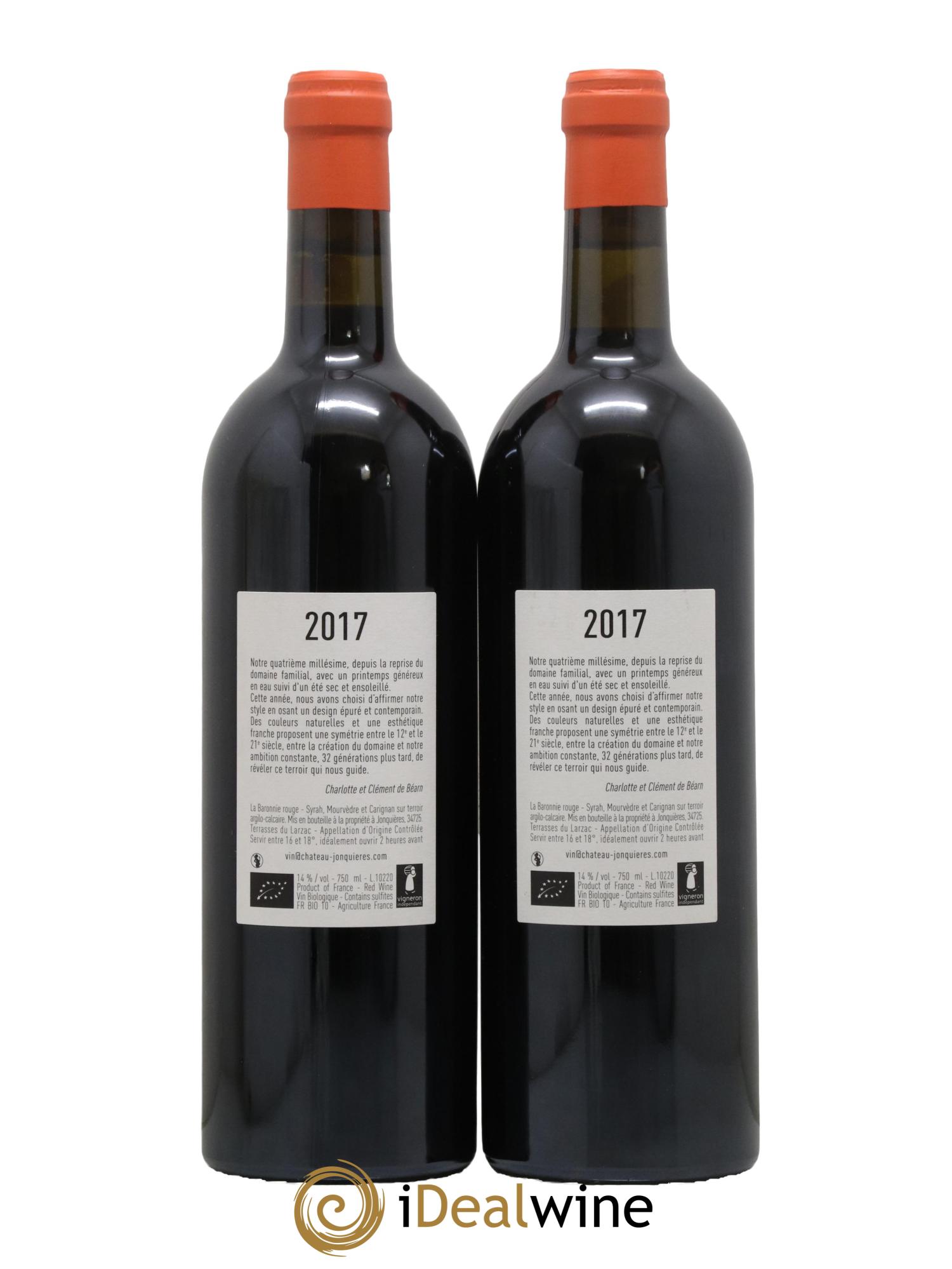 Languedoc Terrasses Du Larzac La Baronnie Chateau De Joncquieres 2017 - Lot de 2 bouteilles - 1