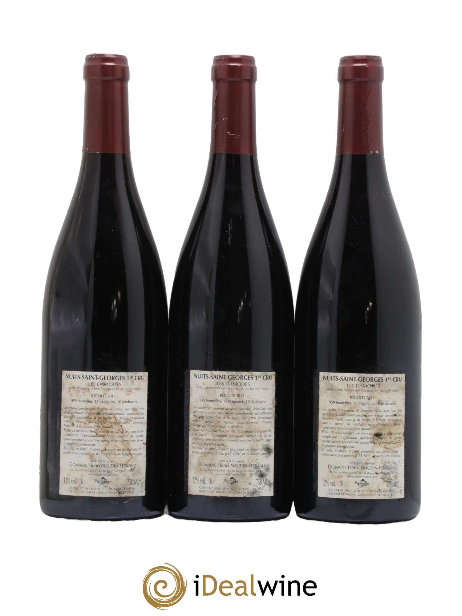 Nuits-Saint-Georges 1er Cru Les Damodes Naudin-Ferrand (Domaine) 2015 - Lot de 3 bouteilles - 1