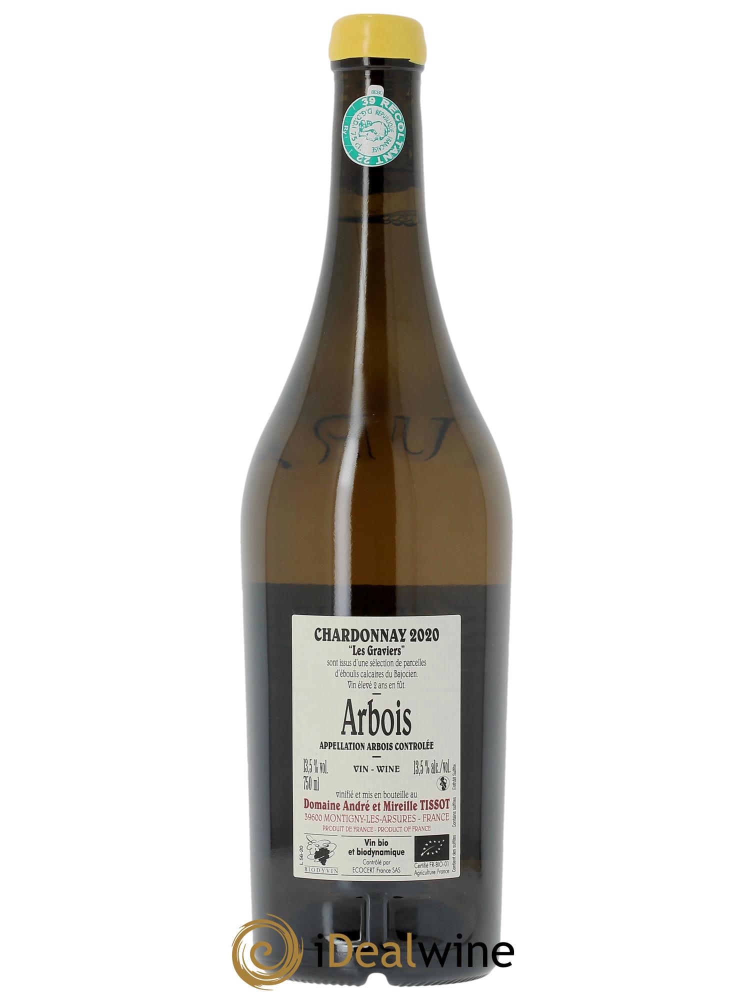 Arbois Chardonnay Les Graviers Bénédicte et Stéphane Tissot 2020 - Lot de 1 bouteille - 1
