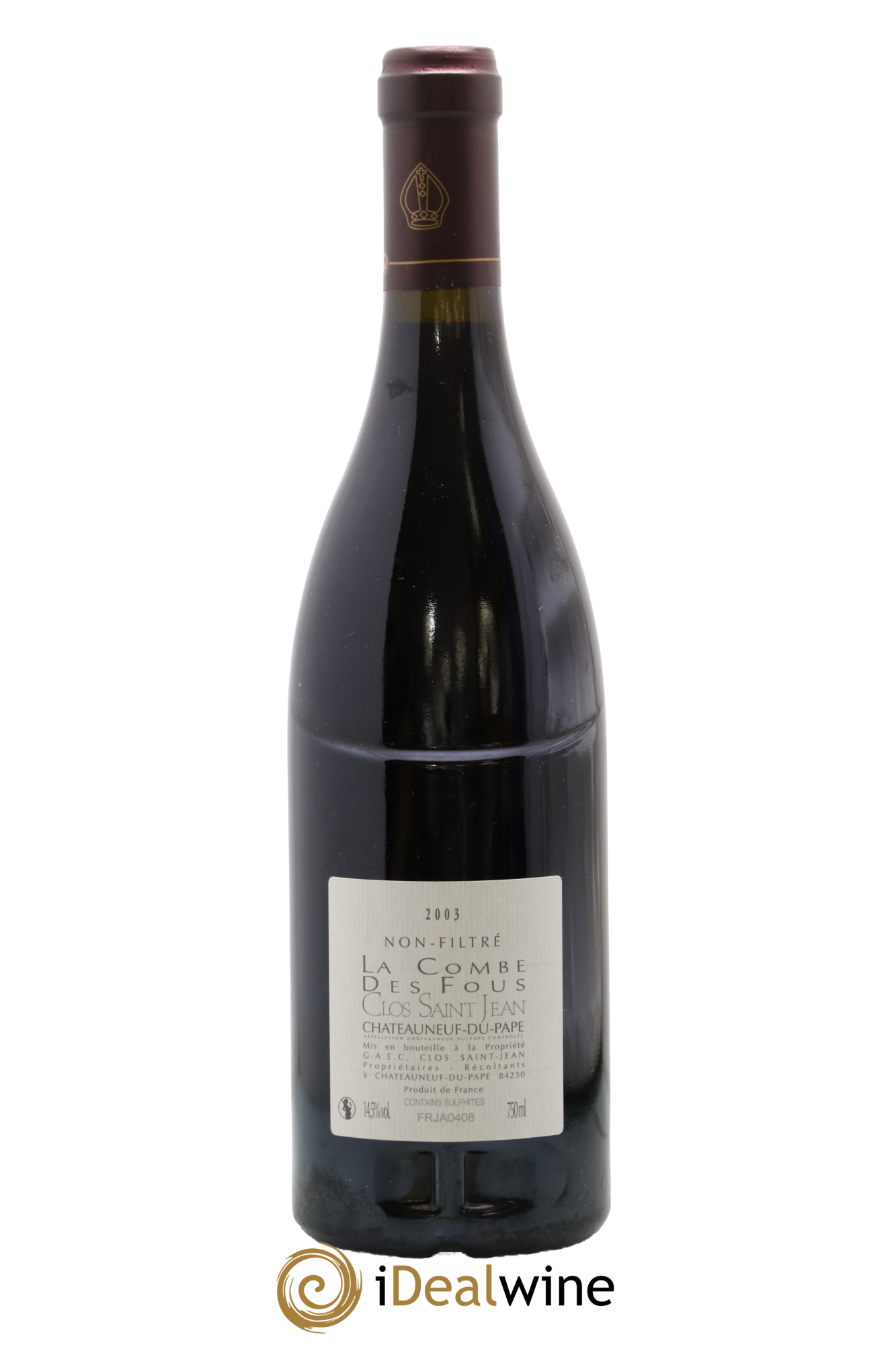 Châteauneuf-du-Pape Clos Saint-Jean La Combe des Fous Pascal et Vincent Maurel 2003 - Lot de 1 bouteille - 1