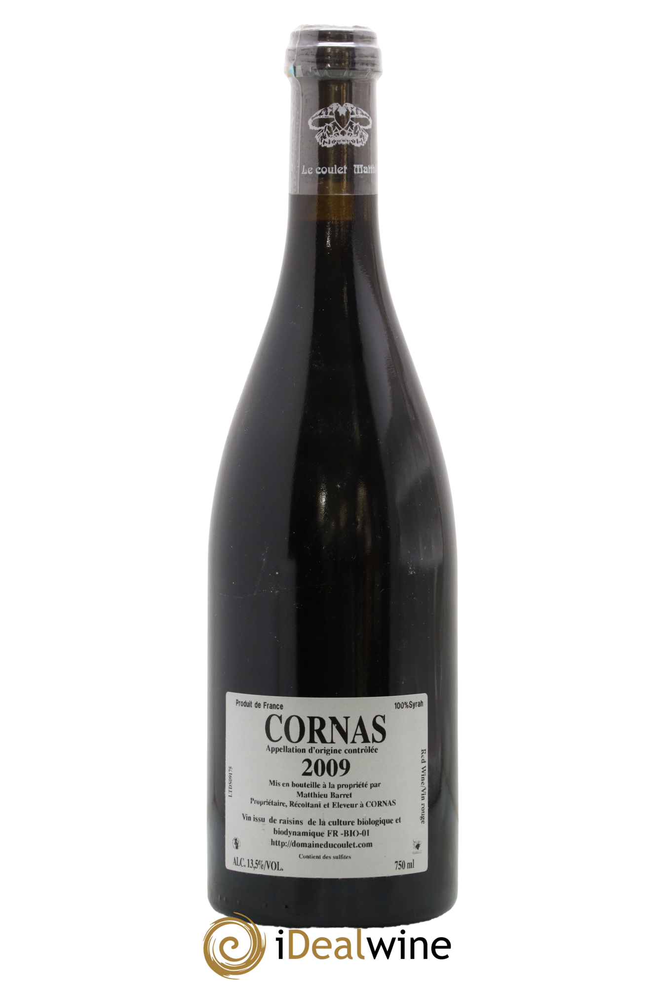 Cornas Les Terrasses du Serre Domaine du Coulet - Matthieu Barret 2009 - Lot de 1 bouteille - 1