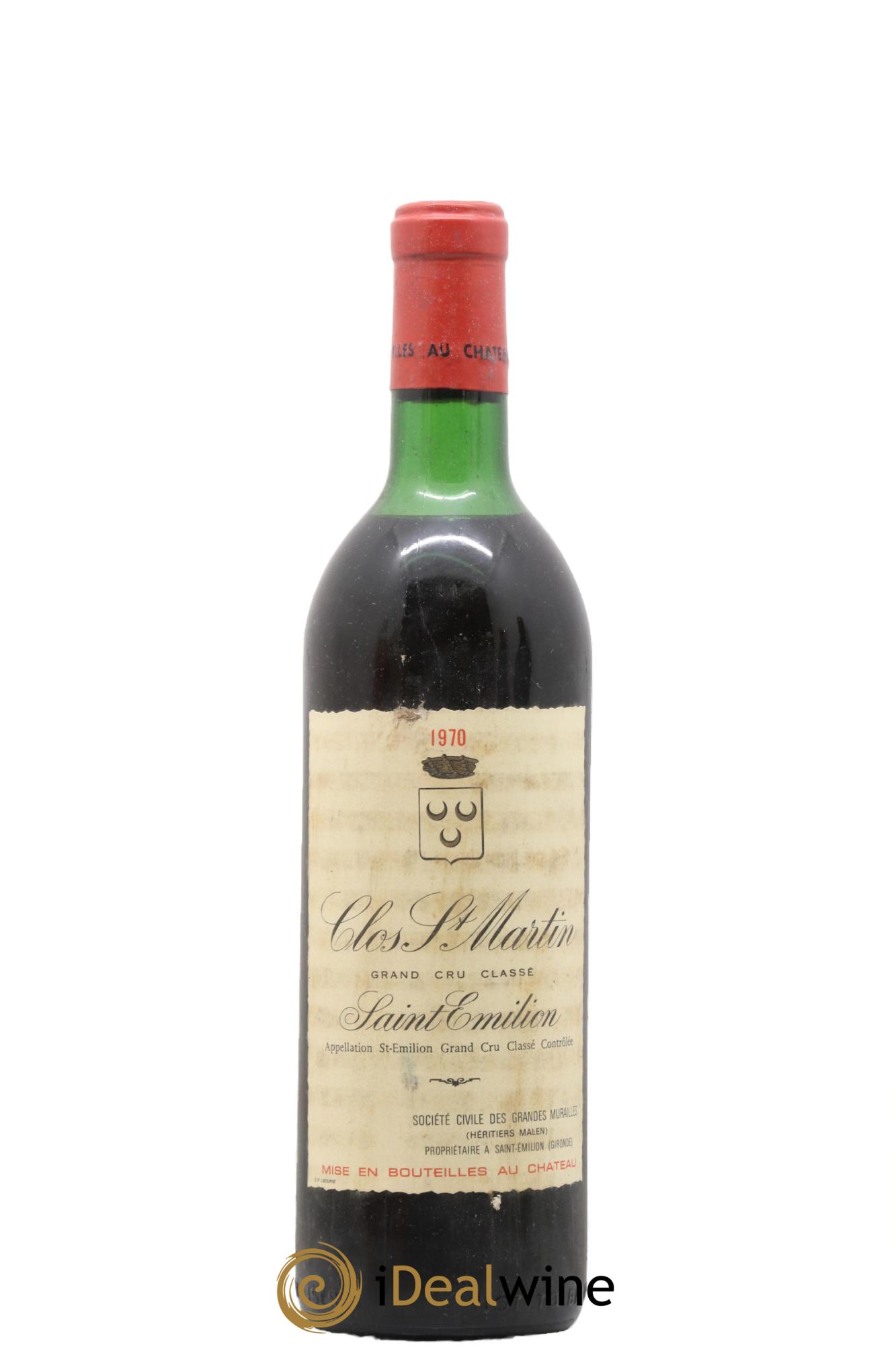 Clos Saint Martin Grand Cru Classé 1970 - Lot de 1 bouteille - 0