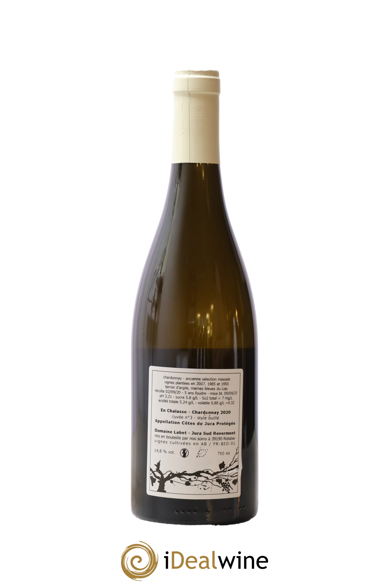 Côtes du Jura Chardonnay En Chalasse Cuvée n°3 Romain - Julien - Charline Labet 2020 - Lot de 1 bouteille - 1