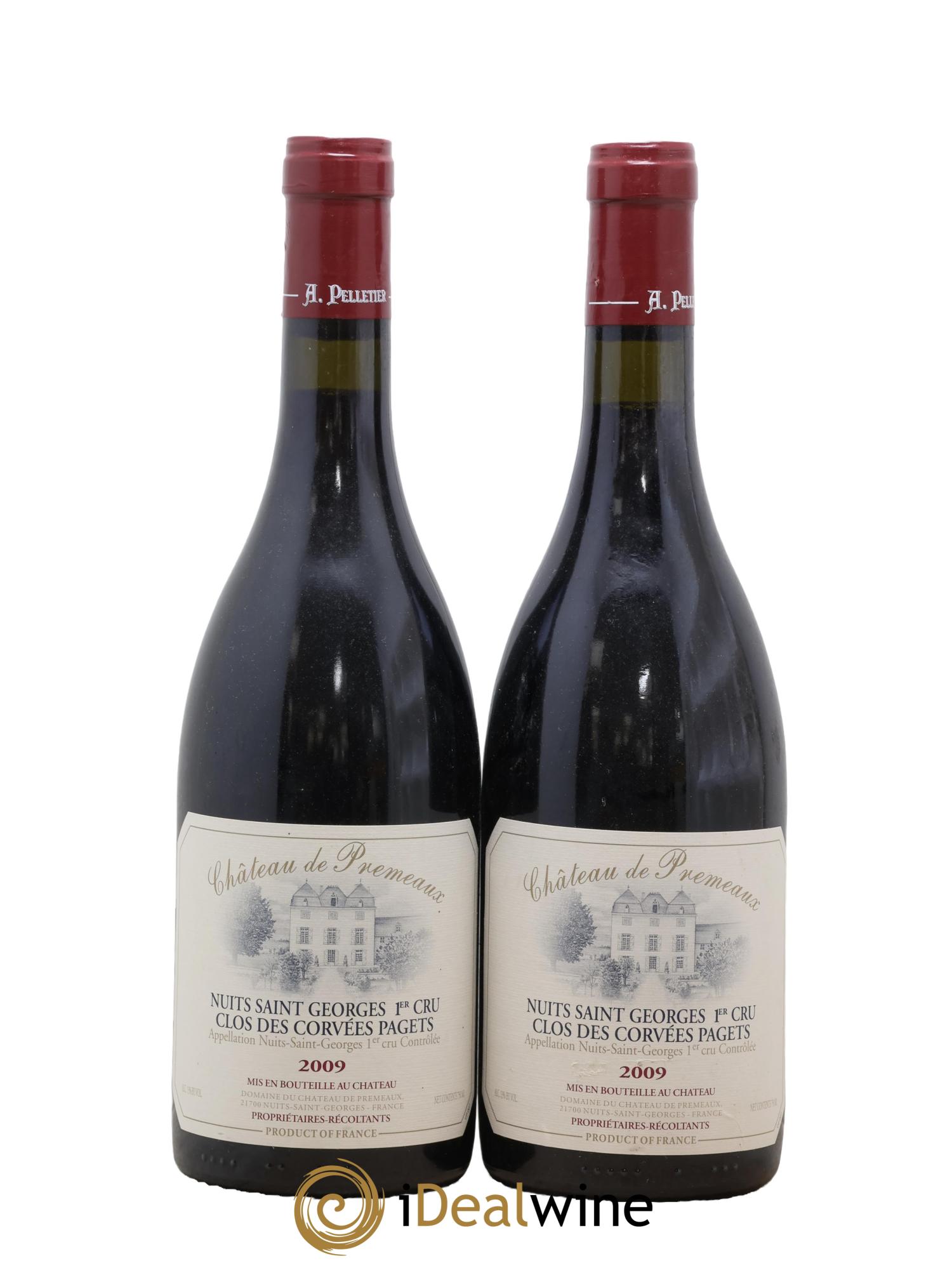 Nuits-Saint-Georges 1er Cru Clos Des Corvées Pagets Chateau De Premeaux 2009 - Lot of 2 bottles - 0