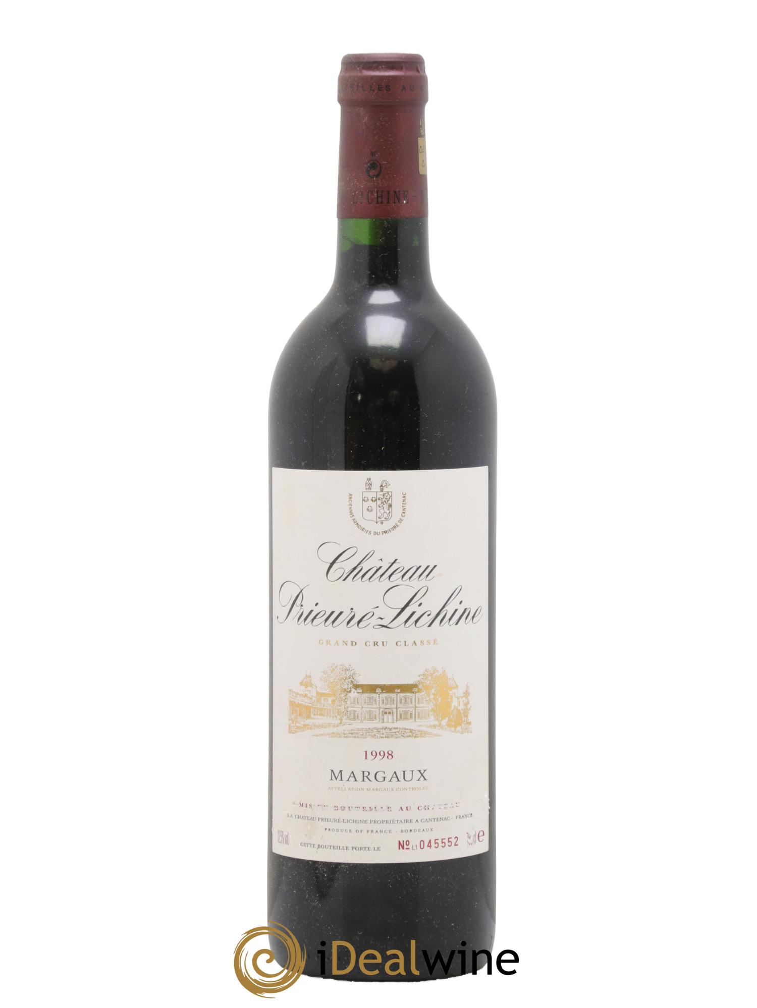 Château Prieuré Lichine 4ème Grand Cru Classé 1998 - Lot de 1 bouteille - 0
