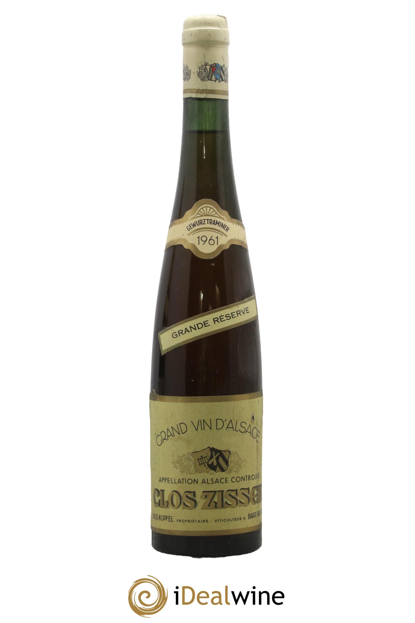 Alsace Gewurztraminer Clos Zissler Louis Klipfel 1961 - Lot de 1 bouteille - 0