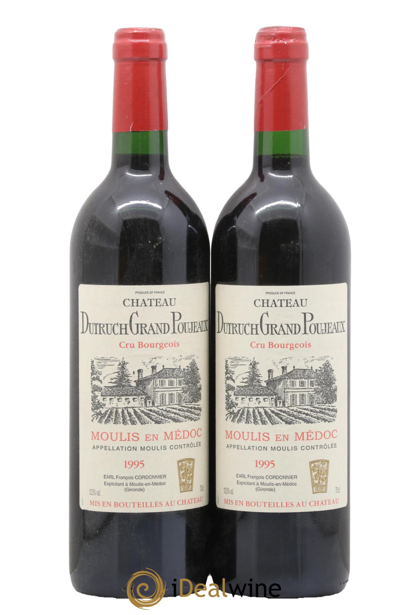 Château Dutruch Grand Poujeaux Cru Bourgeois 1995 - Lot de 2 bouteilles - 0