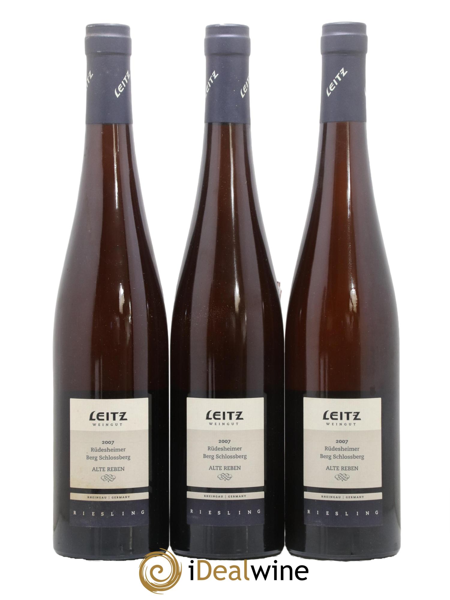 Allemagne Rheingau Rüdesheimer Berg Schlossberg Alte Reben Riesling Trocken Leitz 2007 - Lot de 3 bouteilles - 0