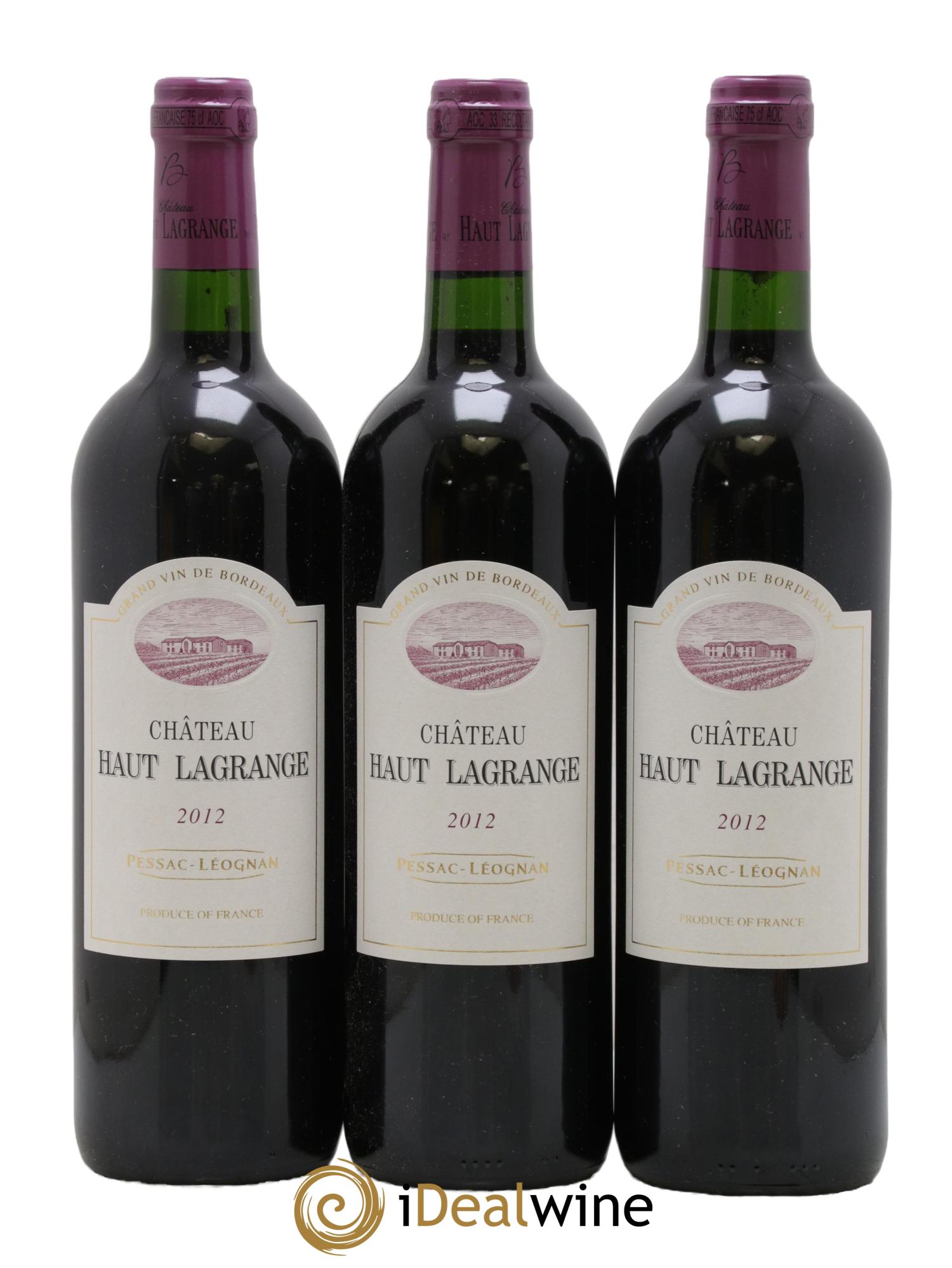 Pessac-Léognan Château Haut-Lagrange 2012 - Lot de 3 bouteilles - 0