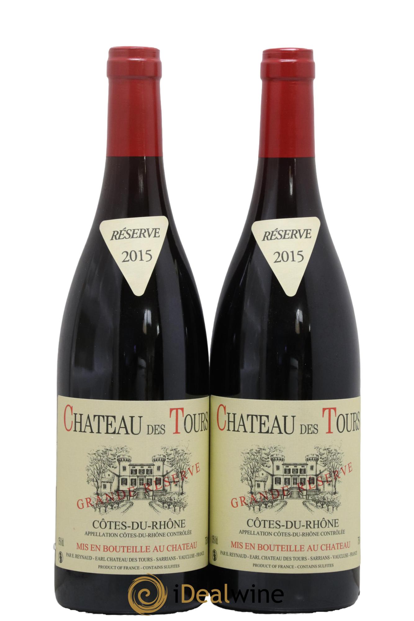 Côtes-du-Rhône Château des Tours Grande Réserve Emmanuel Reynaud 2015 - Lotto di 2 bottiglie - 0