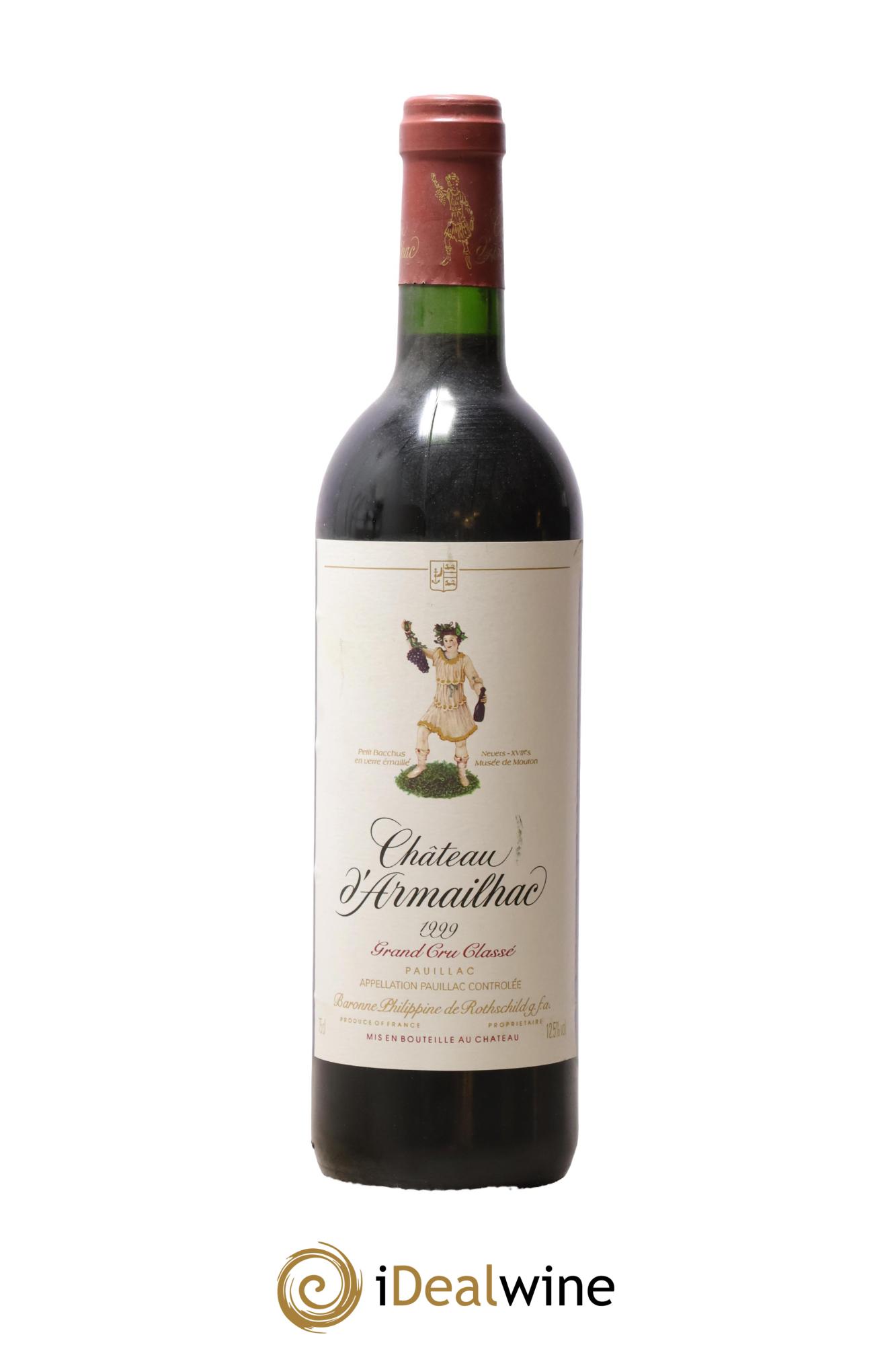 Château d' Armailhac - Mouton Baron(ne) Philippe 5ème Grand Cru Classé 1999 - Lot de 1 bouteille - 0