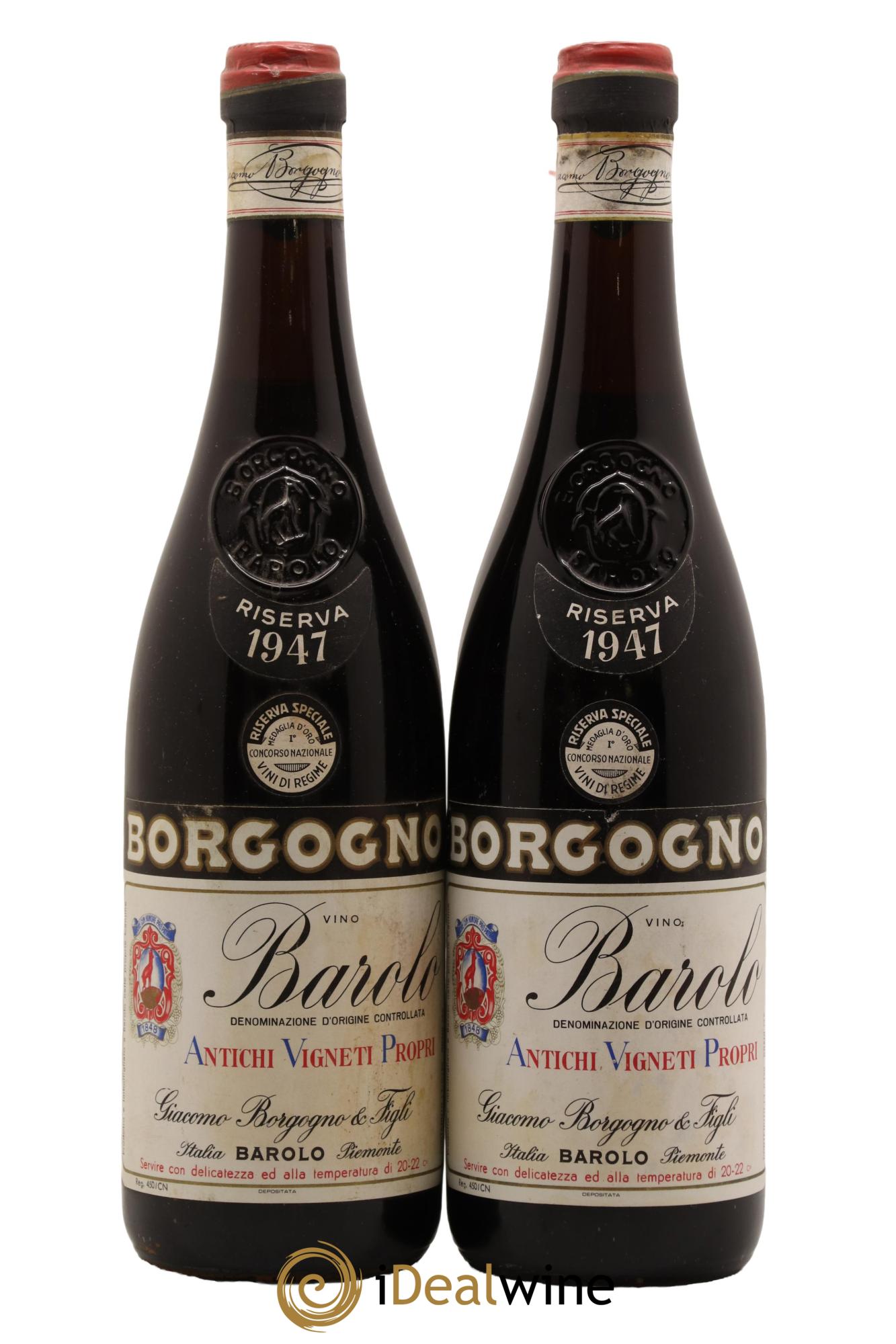 Barolo DOCG Riserva Giacomo Borgogno 1947 - Lotto di 2 bottiglie - 0