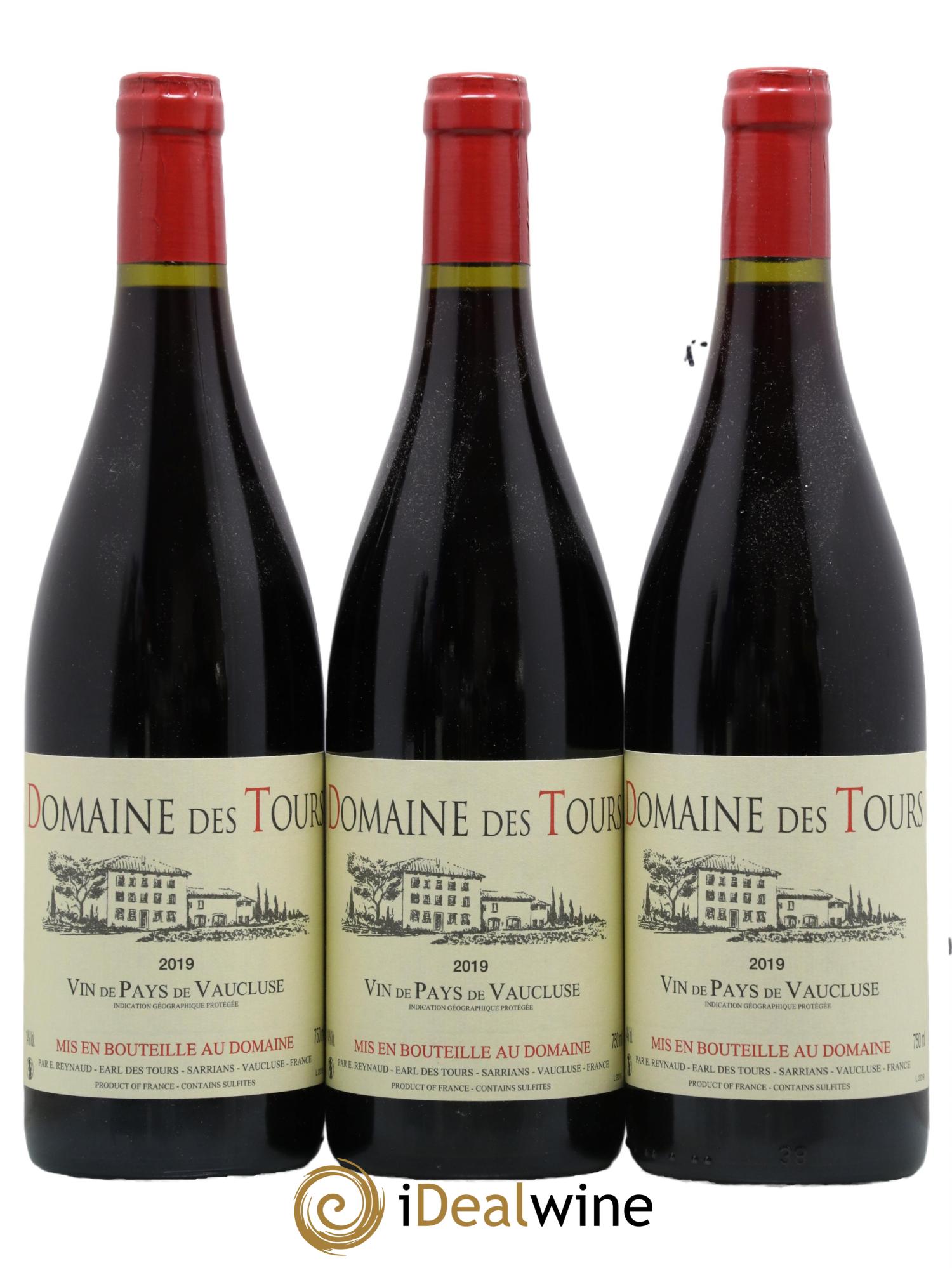 Vaucluse (Vin de Pays de Vaucluse) Domaine des Tours Emmanuel Reynaud 2019 - Lot de 3 bouteilles - 0