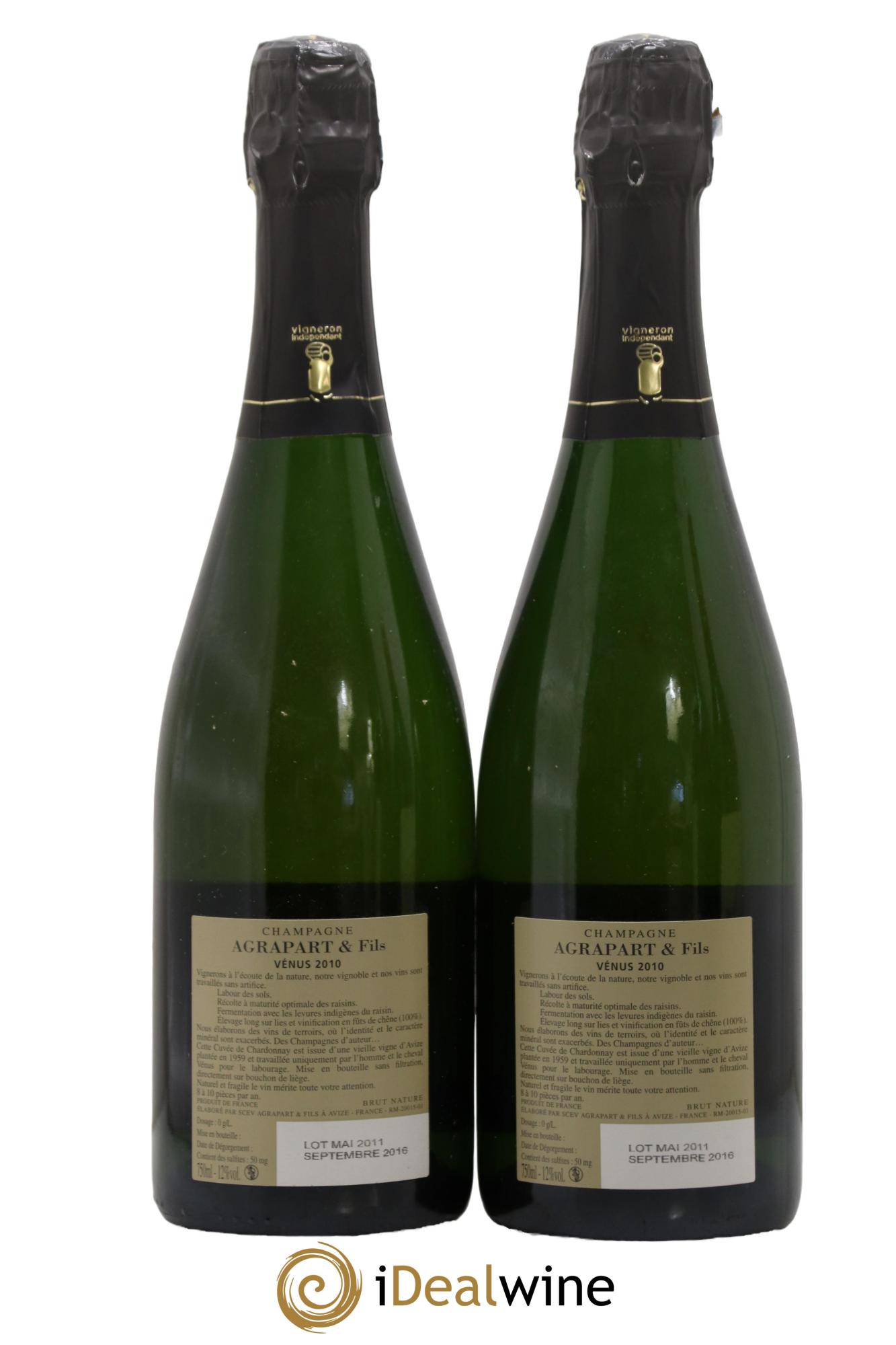 Vénus Blanc de Blancs Brut Nature Pascal Agrapart 2010 - Lot de 2 bouteilles - 1