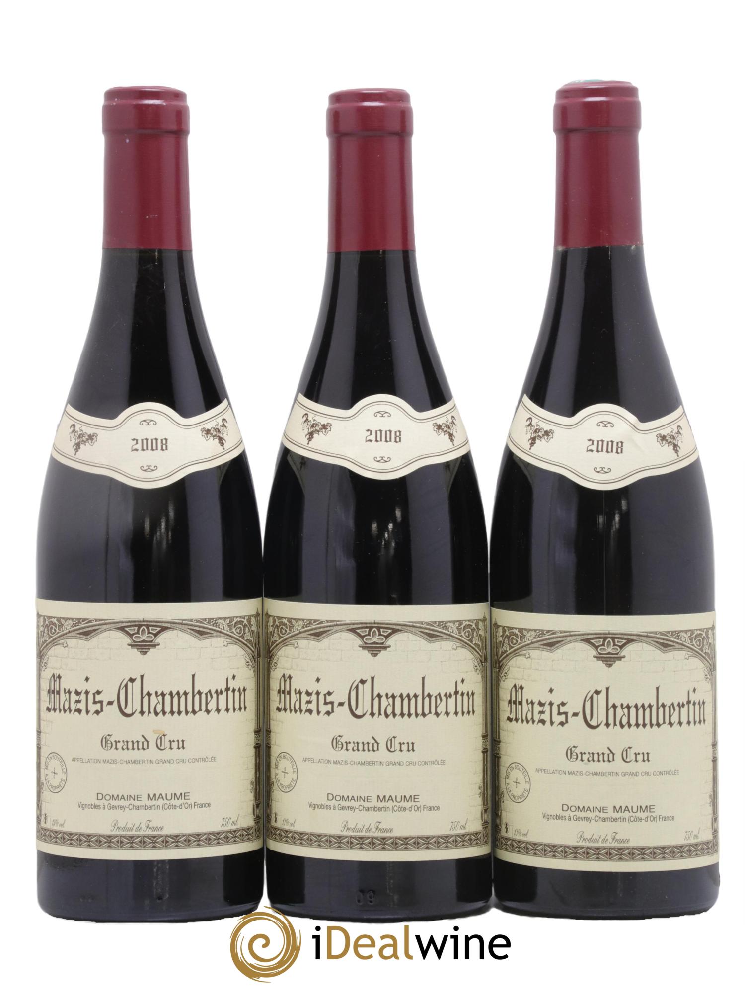 Mazis-Chambertin Grand Cru Maume (Domaine) 2008 - Lot de 3 bouteilles - 0
