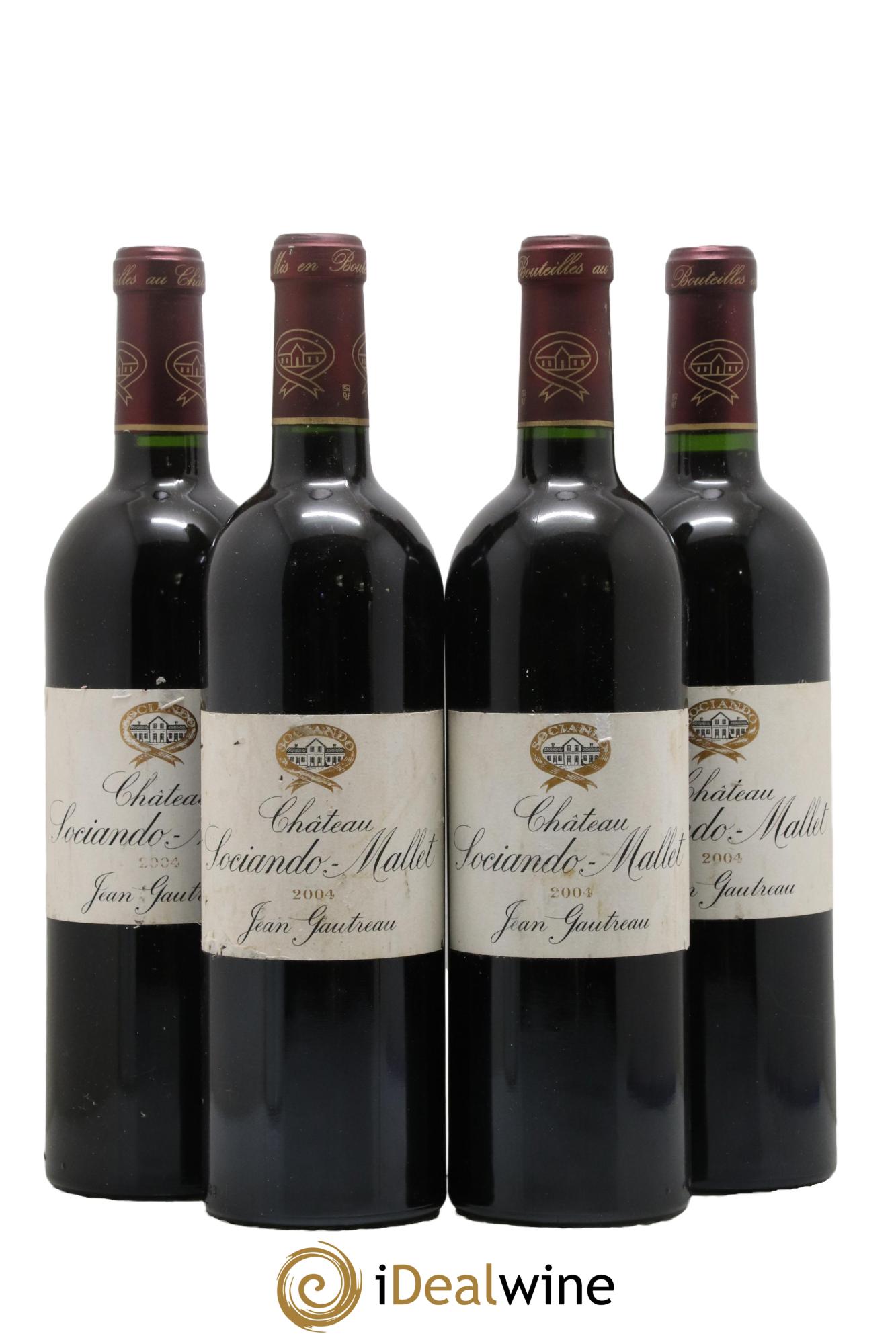 Château Sociando Mallet 2004 - Lot de 4 bouteilles - 0