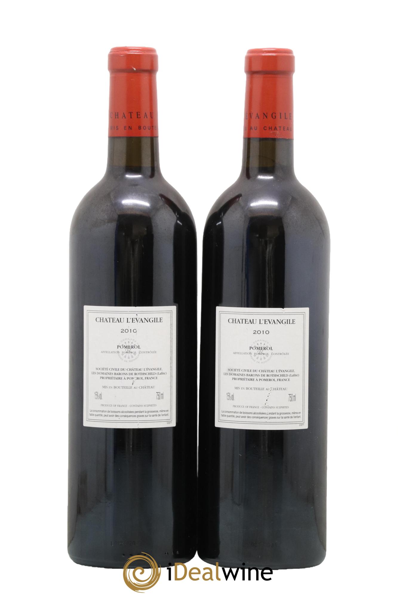 Château l' Évangile 2010 - Lot de 2 bouteilles - 1