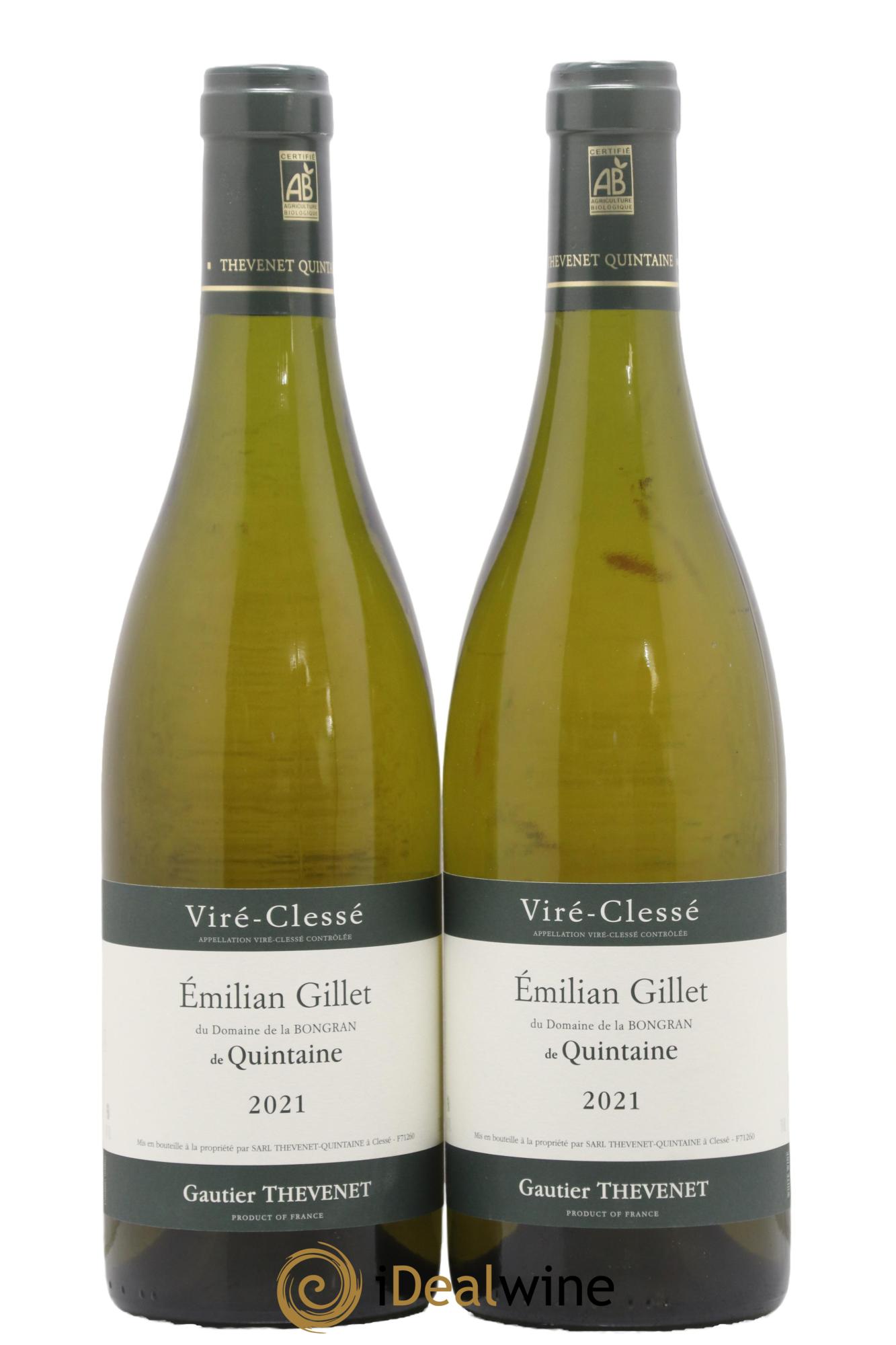 Viré-Clessé Cuvée Emilian Gillet Domaine de la Bongran (G.Thevenet) 2021 - Lot de 2 bouteilles - 0