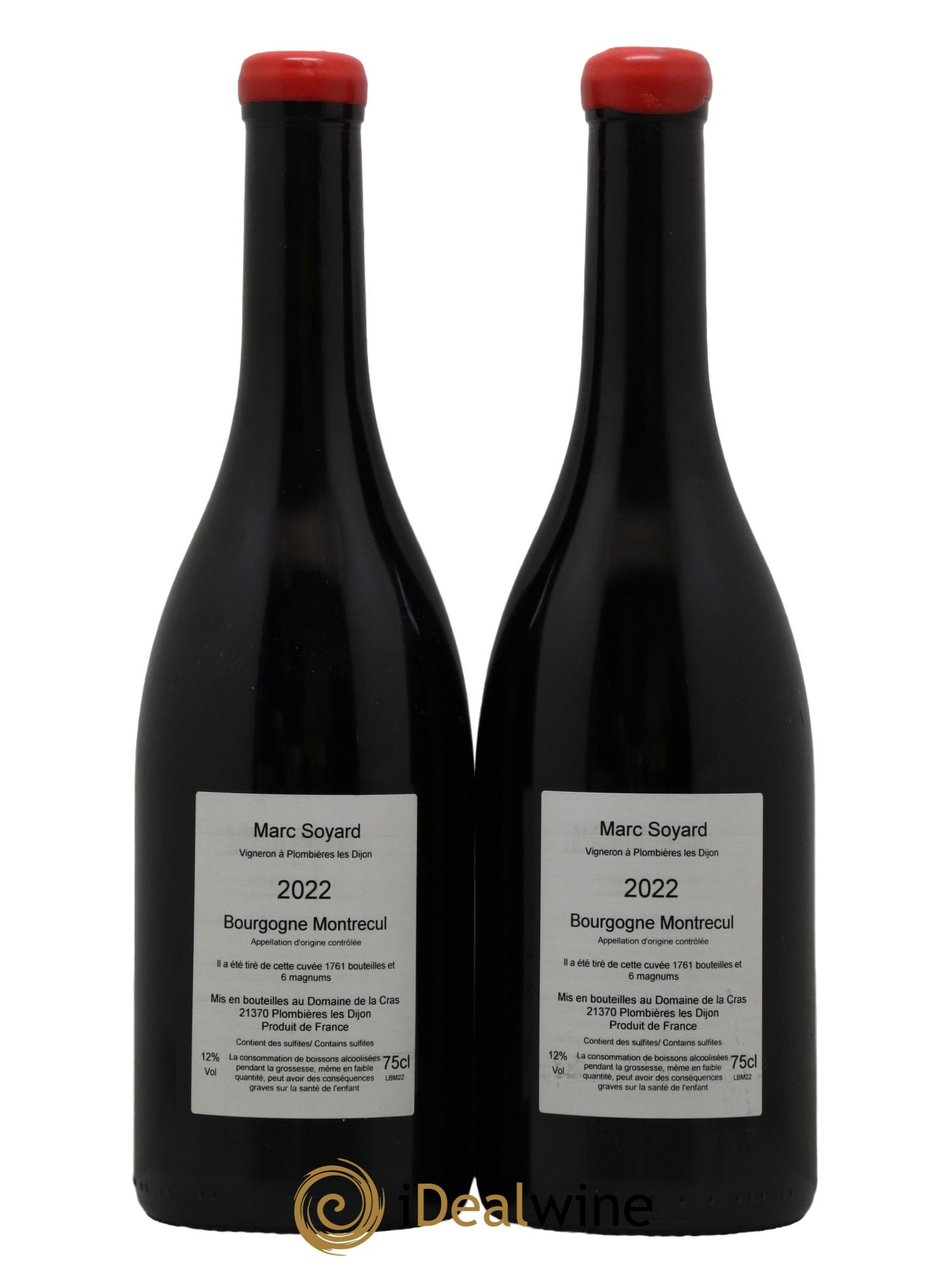 Bourgogne Montrecul Domaine de la Cras - Marc Soyard 2022 - Lot of 2 bottles - 1