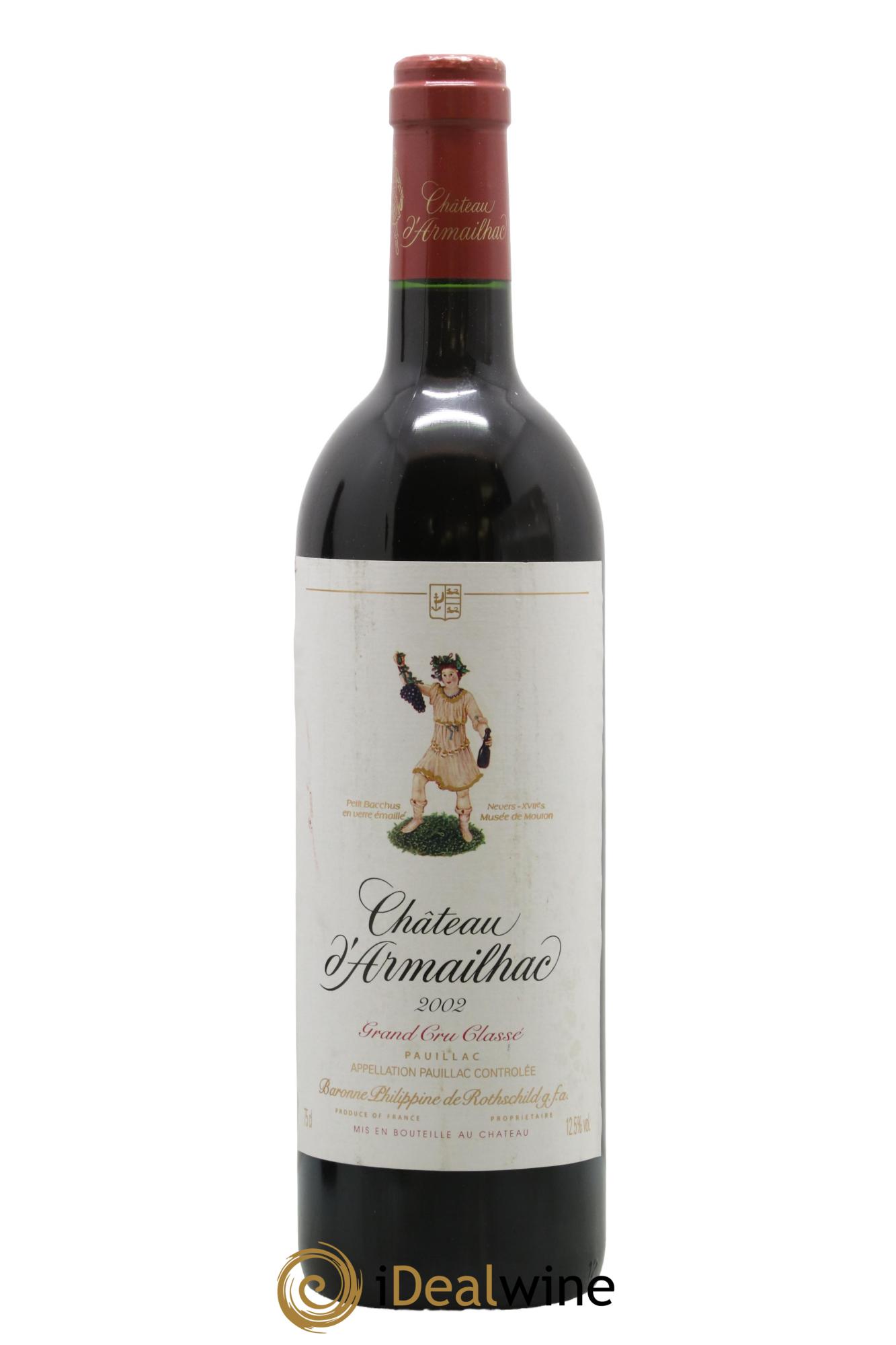Château d' Armailhac - Mouton Baron(ne) Philippe 5ème Grand Cru Classé 2002 - Lot de 1 bouteille - 0