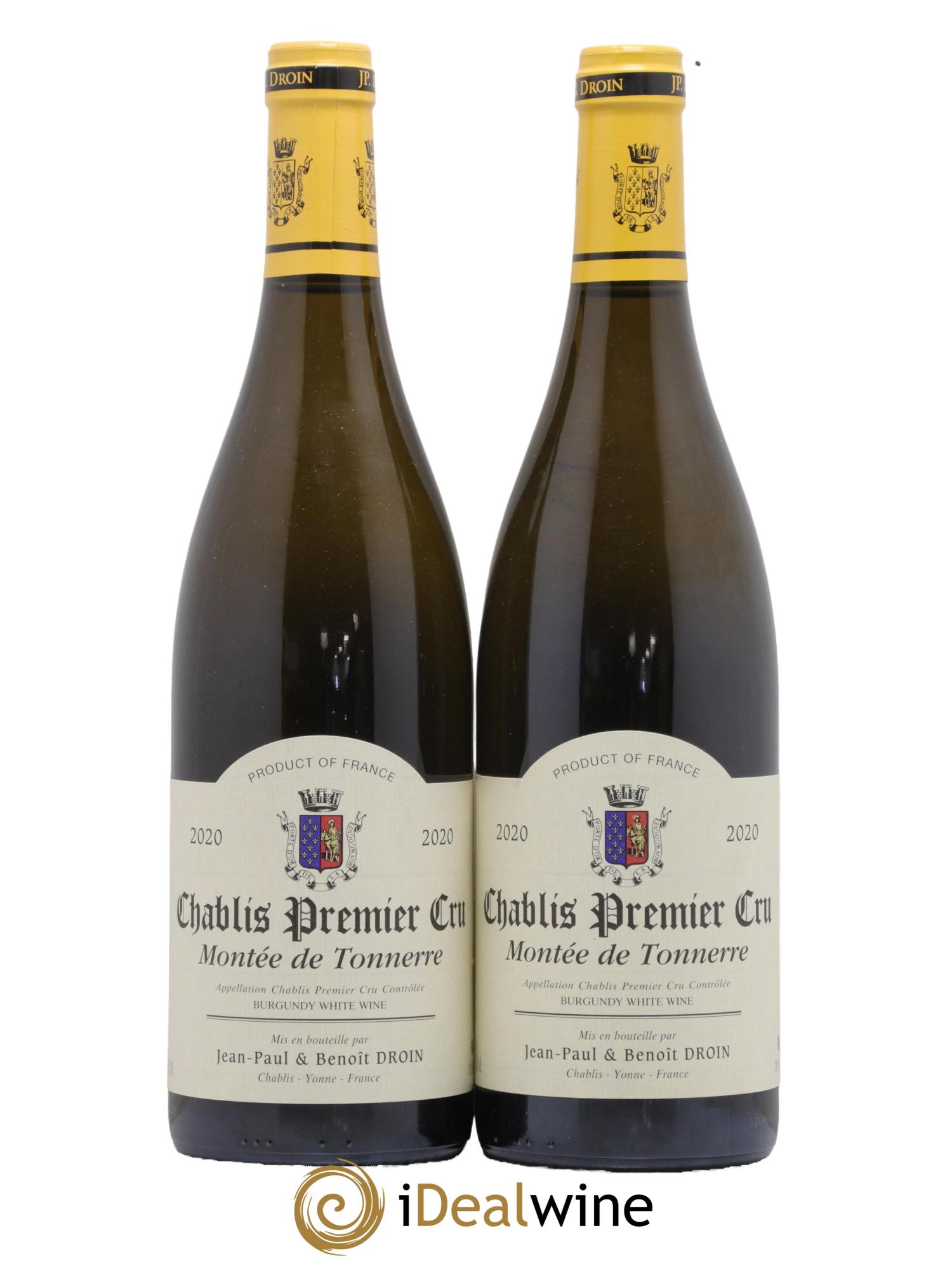 Chablis 1er Cru Montée de Tonnerre Jean-Paul & Benoît Droin (Domaine) 2020 - Lot de 2 bouteilles - 0