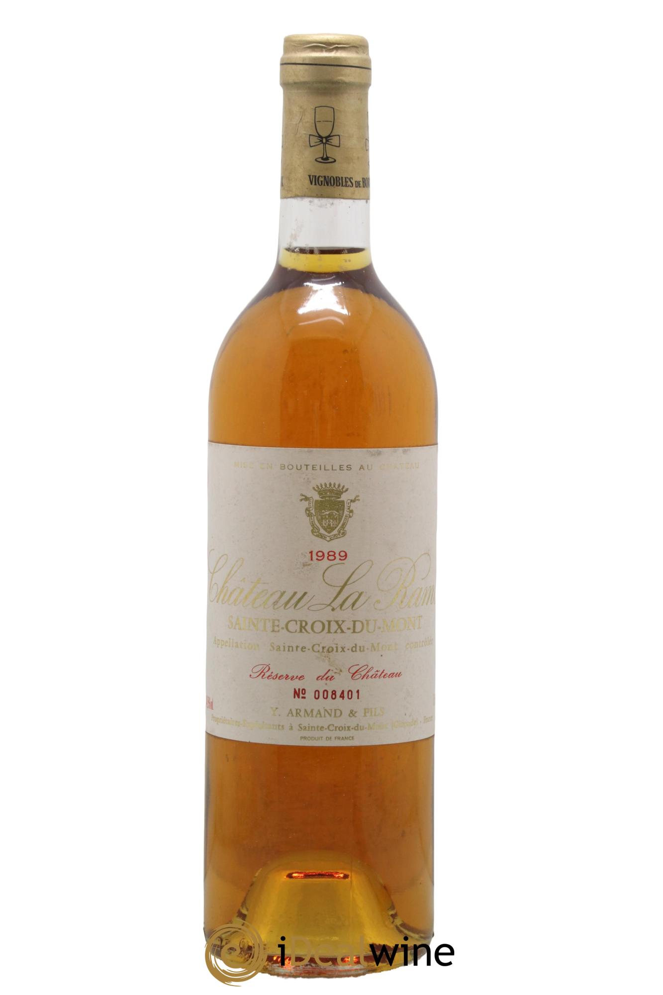 Buy Sainte-Croix-du-Mont Réserve du Château Château La Rame 1989 (lot:  2476208)