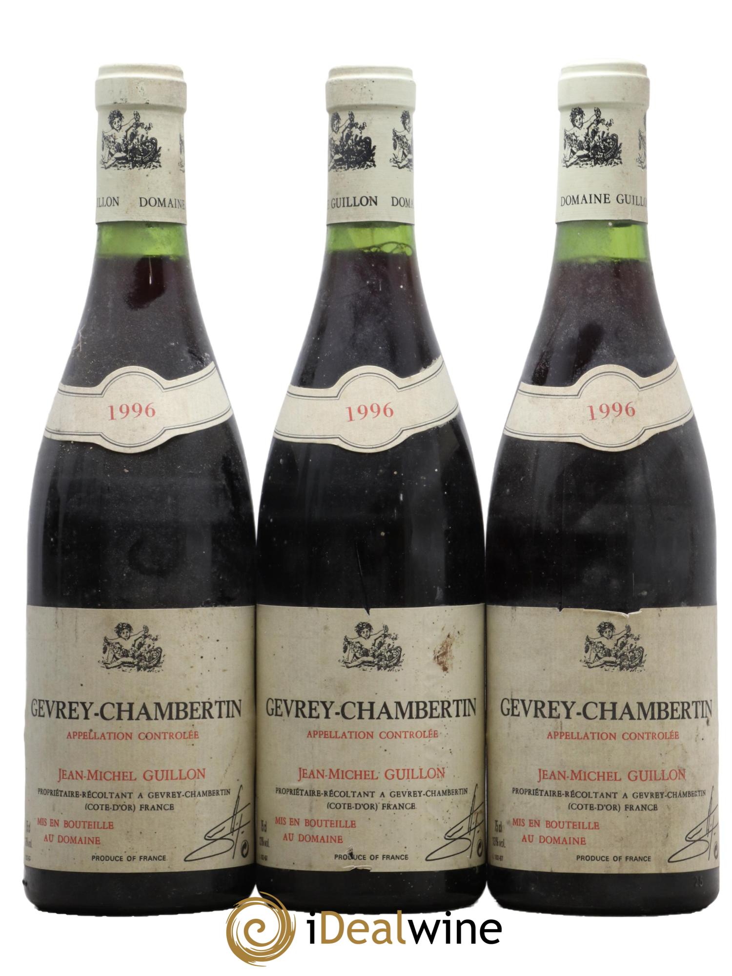 Gevrey-Chambertin Domaine Jean Michel Guillon 1996 - Lot de 3 bouteilles - 0