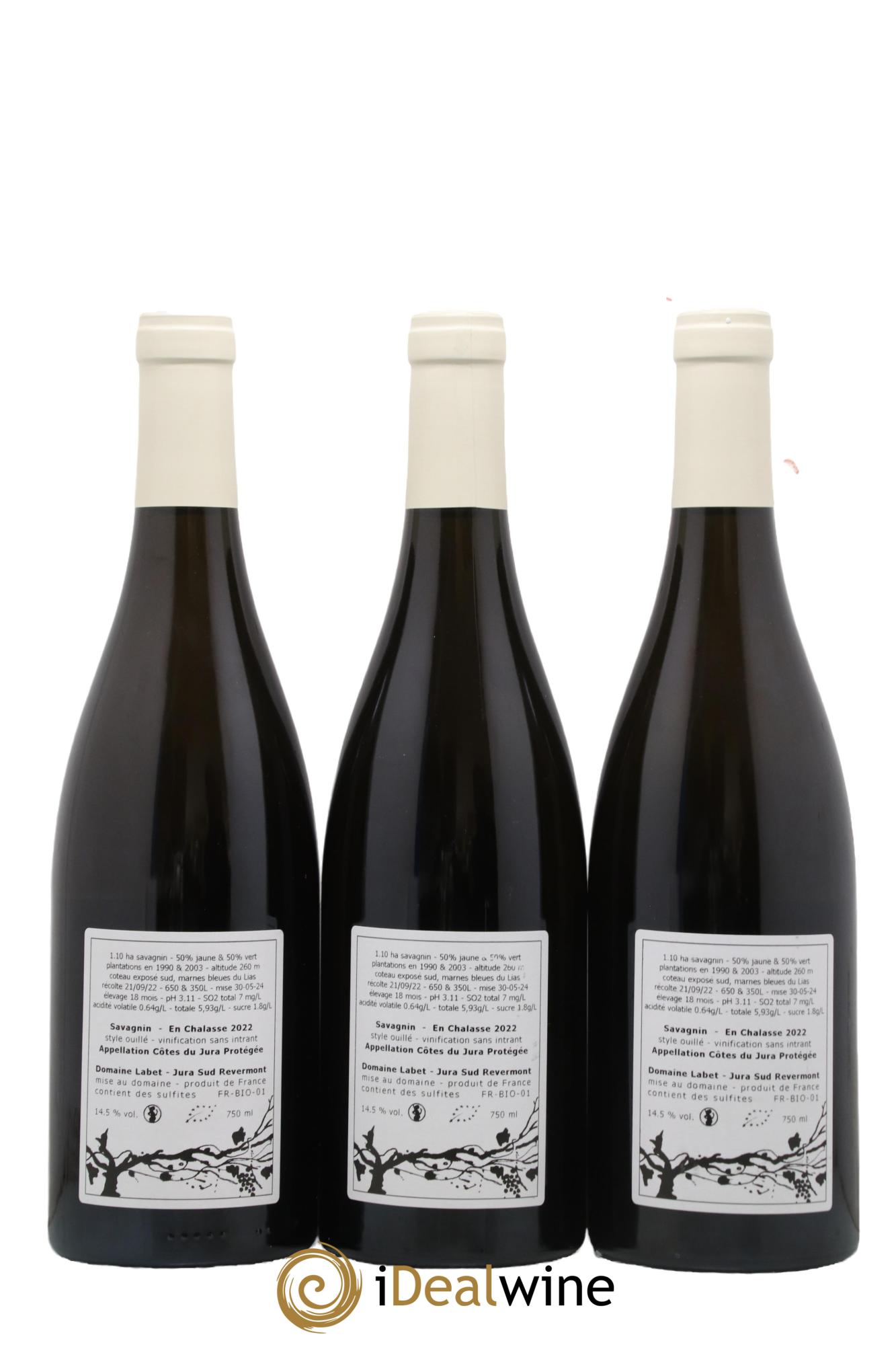 Côtes du Jura Fleur de Savagnin En Chalasse Romain - Julien - Charline Labet 2022 - Lot de 3 bouteilles - 1