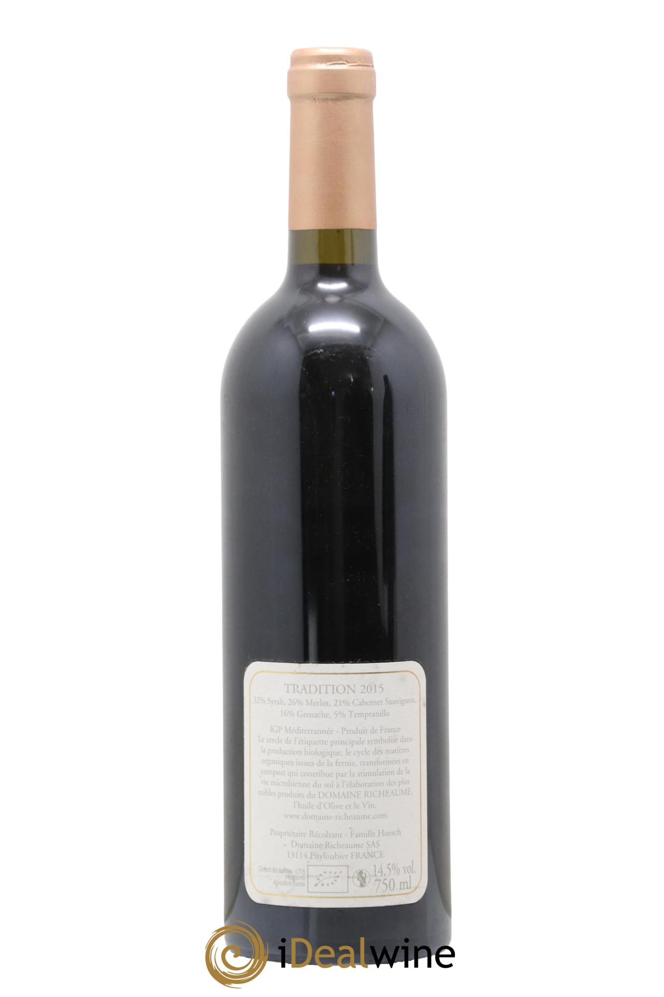 Méditerranée Tradition Domaine Richaume 2015 - Lot de 1 bouteille - 1