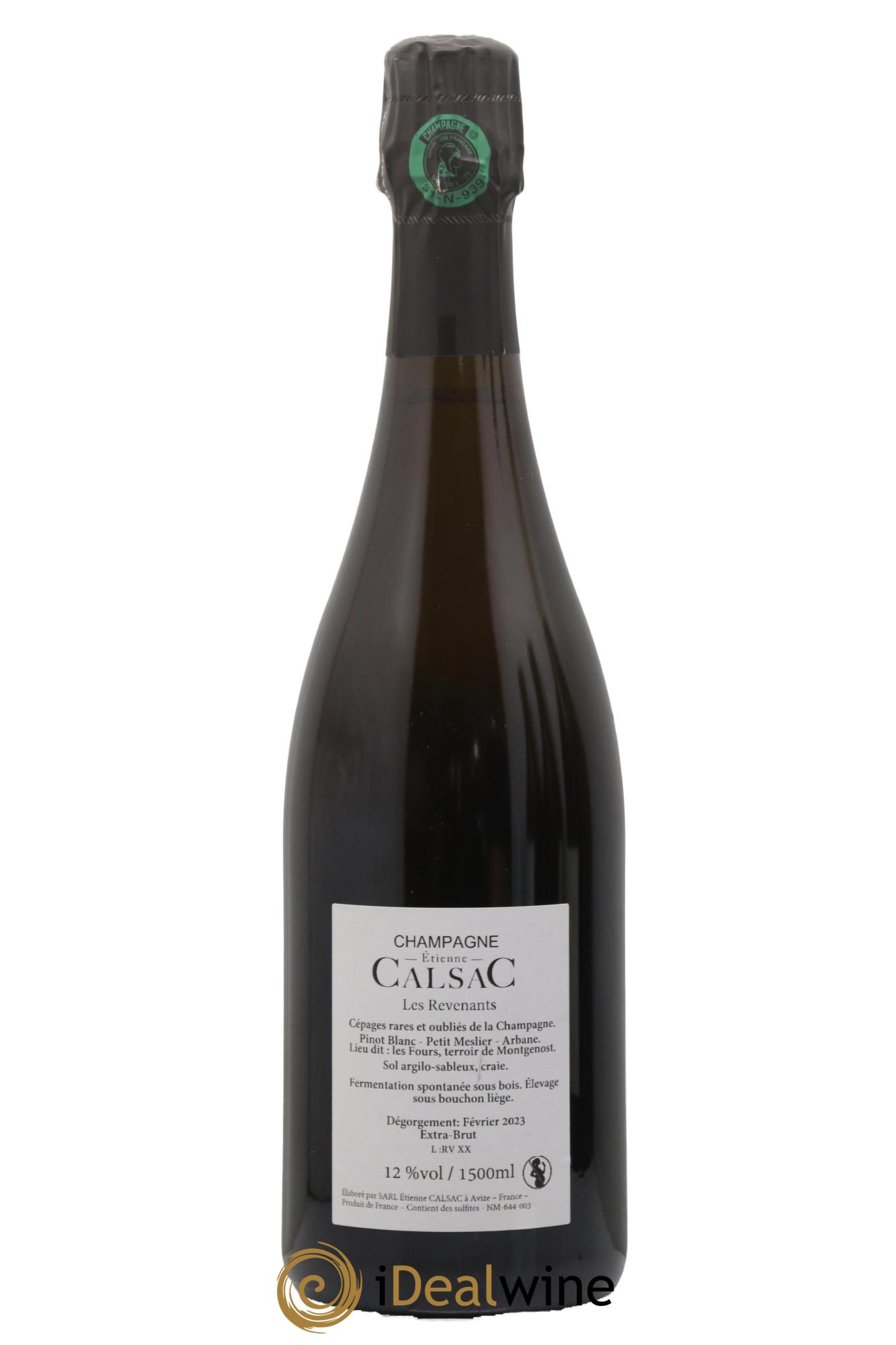 Les Revenants Blanc de Blancs Extra-Brut Etienne Calsac - Lot de 1 bouteille - 1