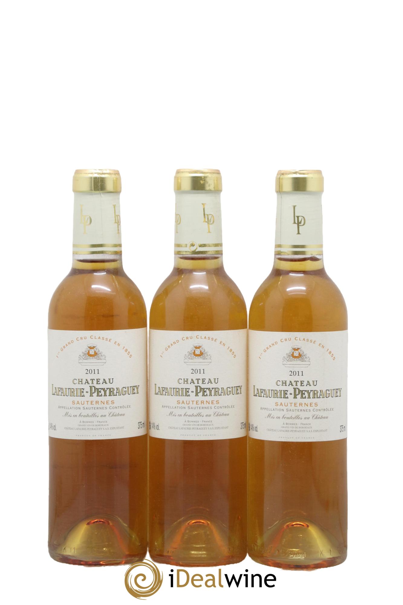 Château Lafaurie-Peyraguey 1er Grand Cru Classé 2011 - Posten von 3 Demi-Flaschen - 0